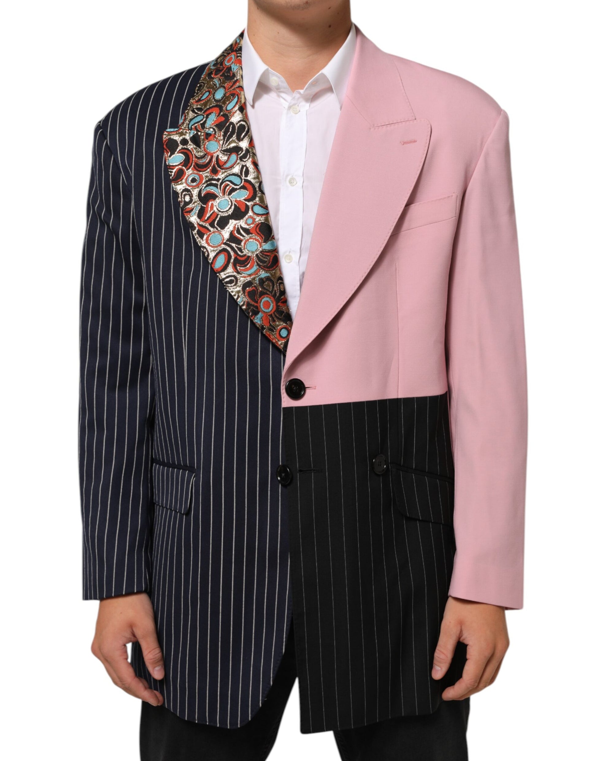 Veste Blazer Dolce & Gabbana Patchwork Multicolore Coupe Droite