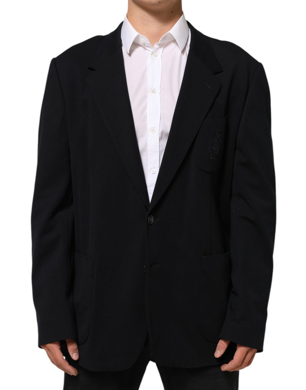 Veste de costume blazer Dolce & Gabbana en viscose noire à 2 boutons