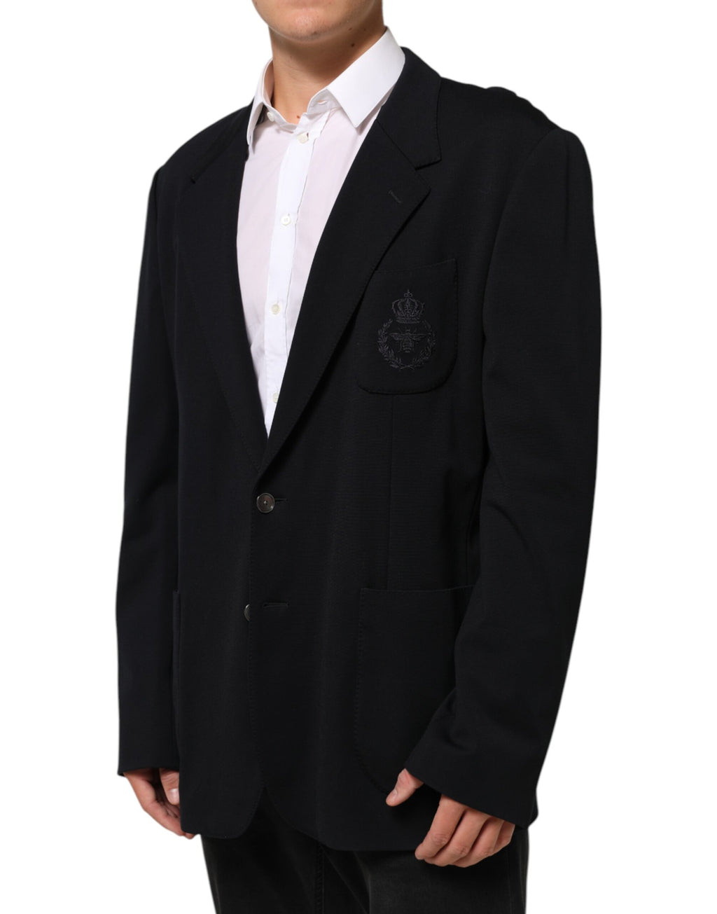 Veste de costume blazer Dolce & Gabbana en viscose noire à 2 boutons