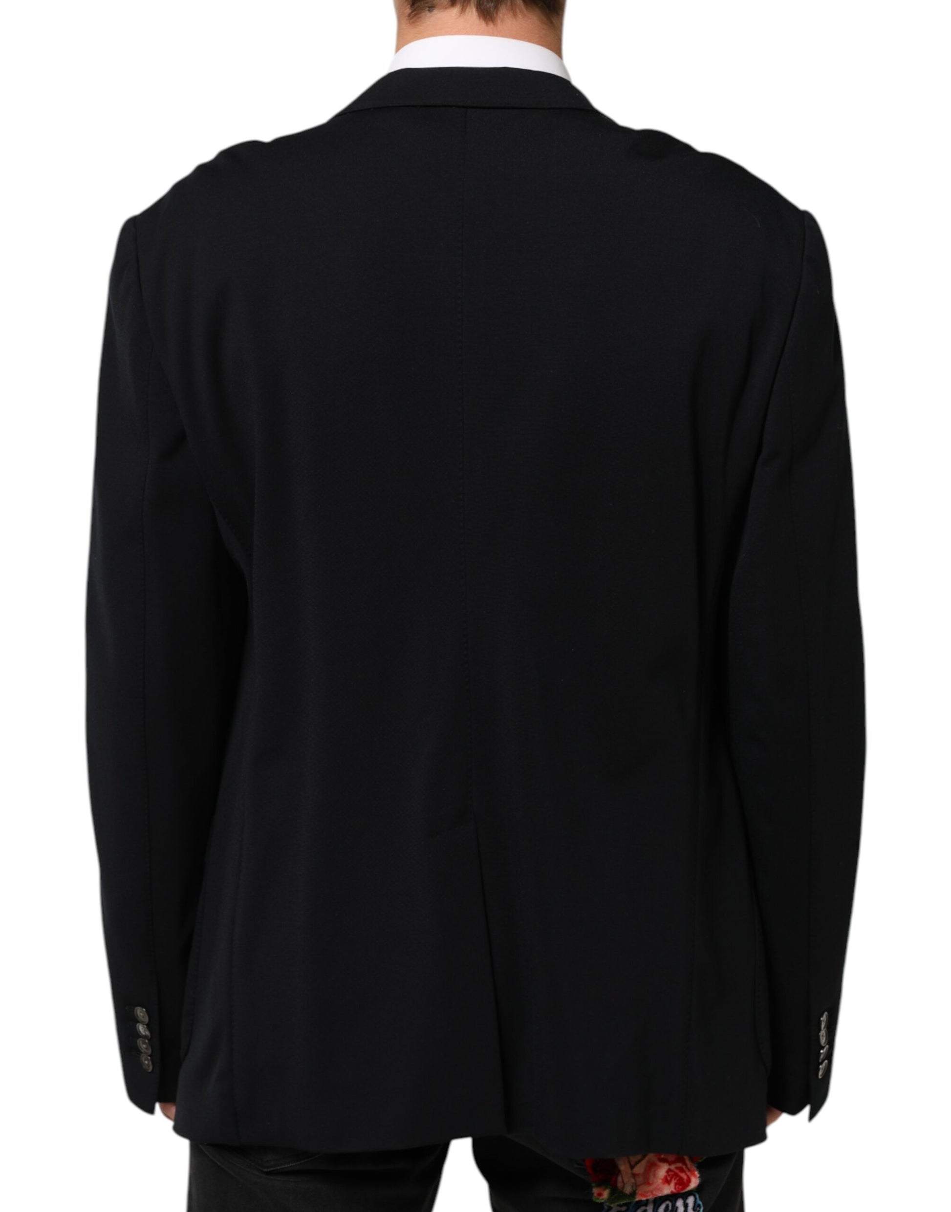 Veste de costume blazer Dolce & Gabbana en viscose noire à 2 boutons