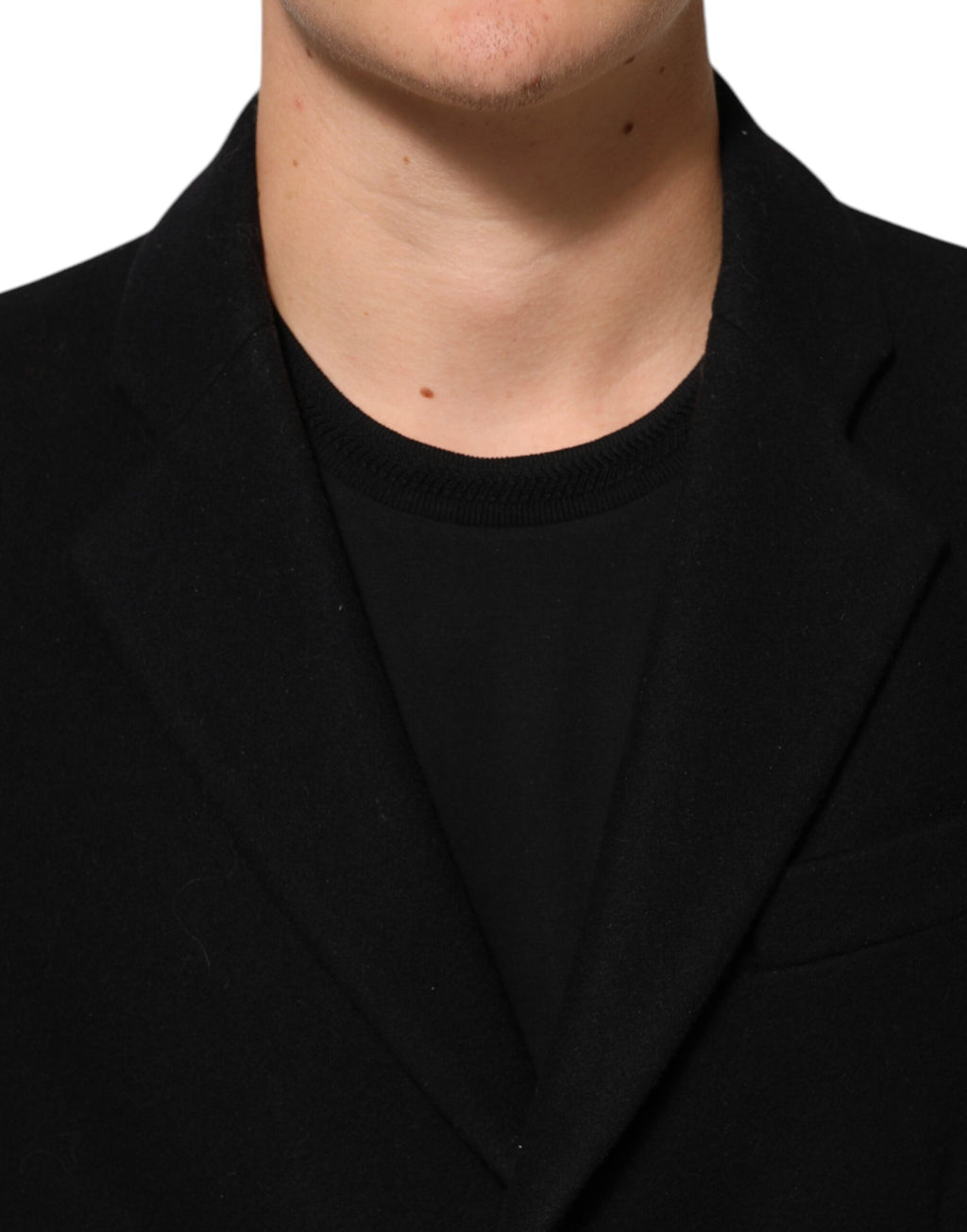 Manteau trench homme Dolce & Gabbana en laine noire boutonné