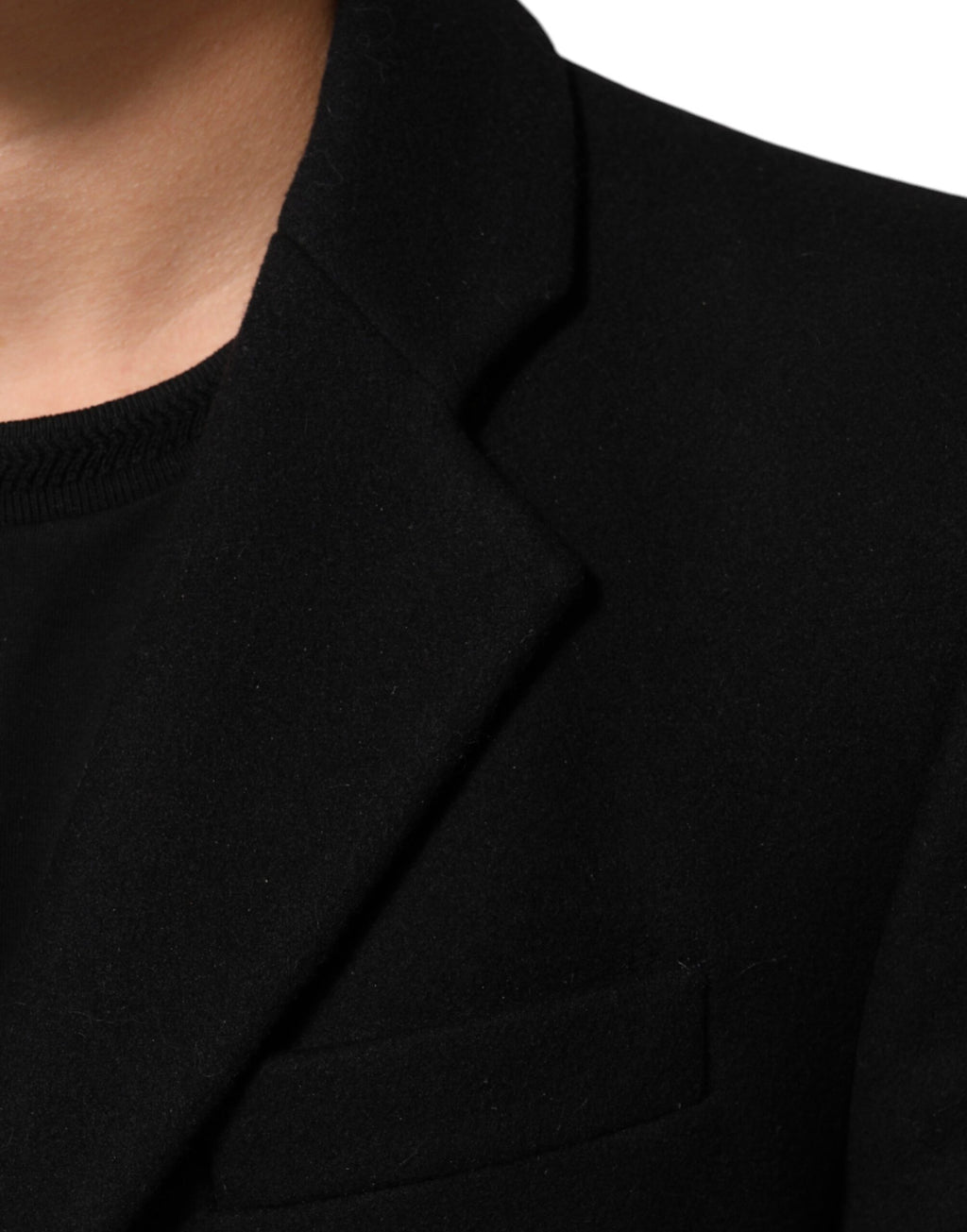 Manteau trench homme Dolce & Gabbana en laine noire boutonné