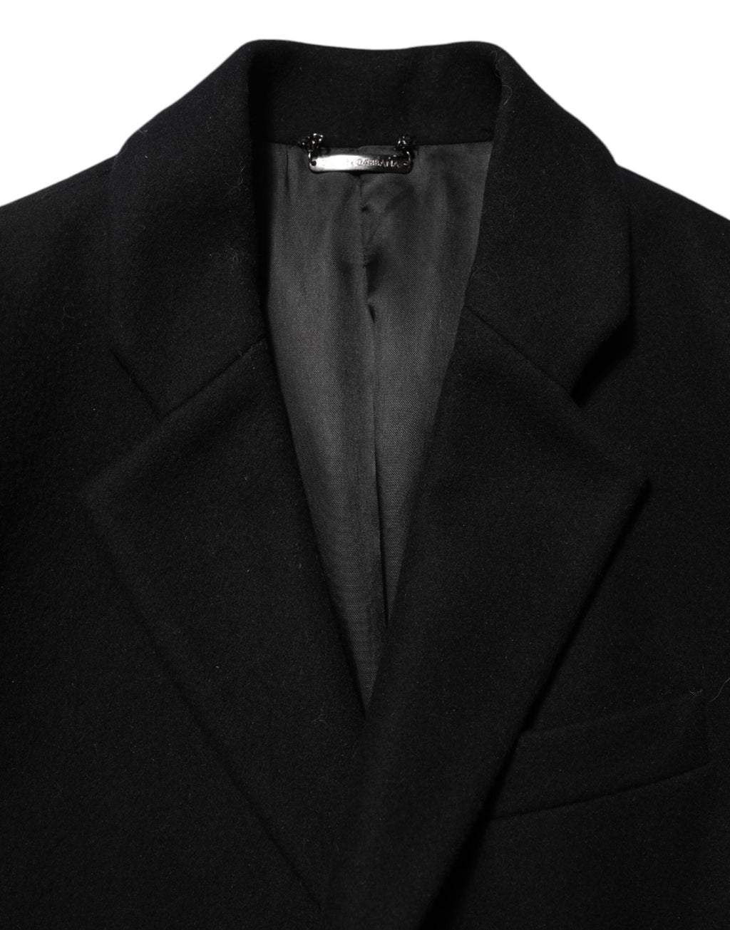 Manteau trench homme Dolce & Gabbana en laine noire boutonné