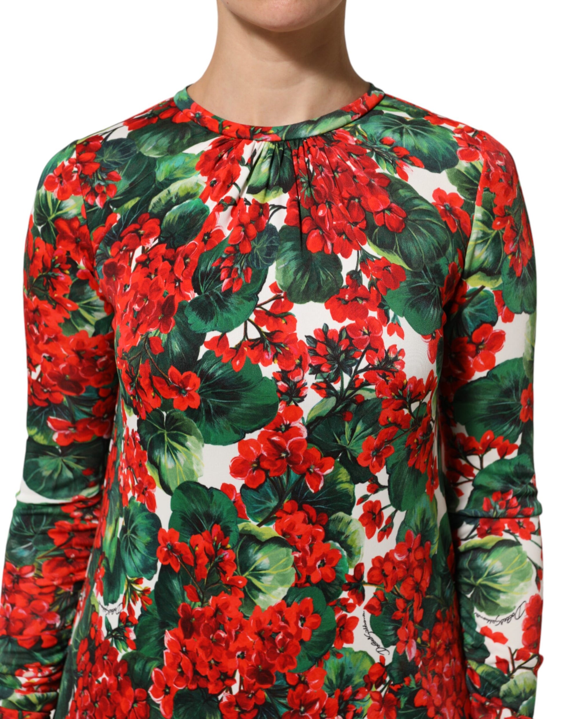 Dolce & Gabbana Multicolor Floral Short Portofino Dress