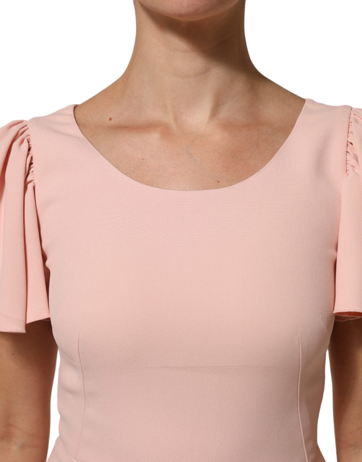Robe fourreau midi Dolce & Gabbana en viscose rose à manches courtes