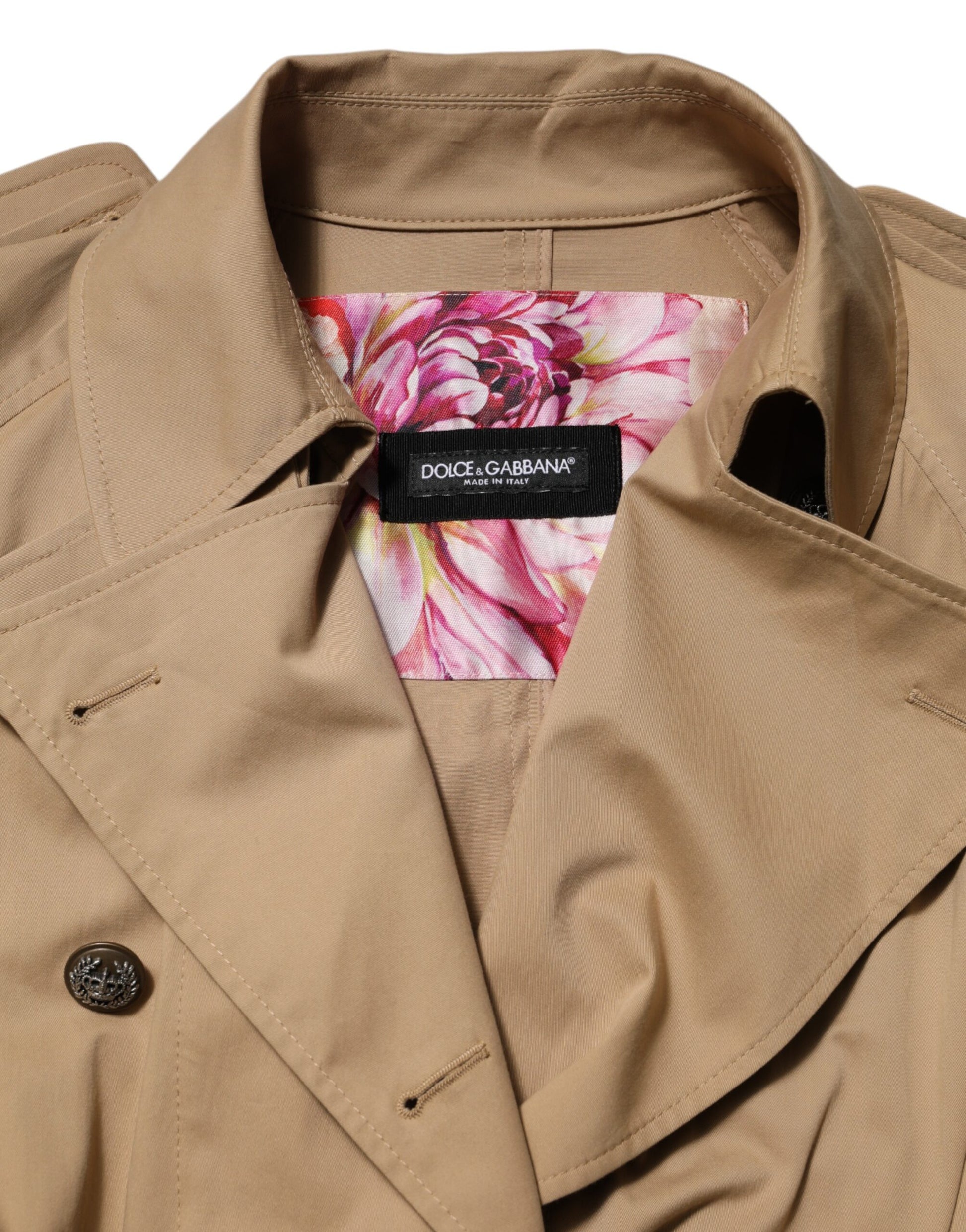 Veste trench croisée kaki Dolce & Gabbana