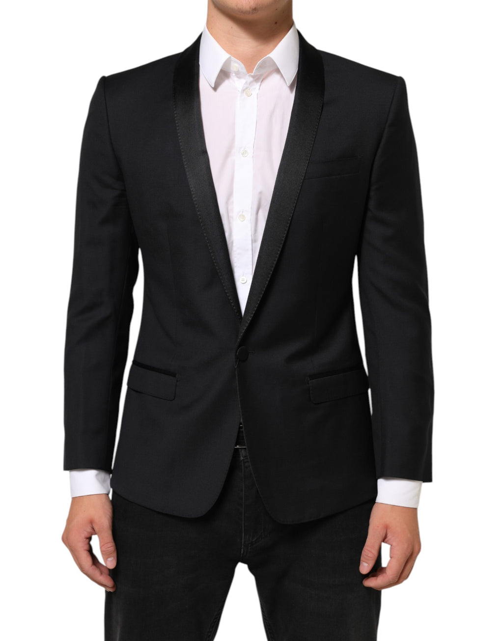 Dolce & Gabbana Veste de costume 1 bouton noire OR Blazer homme