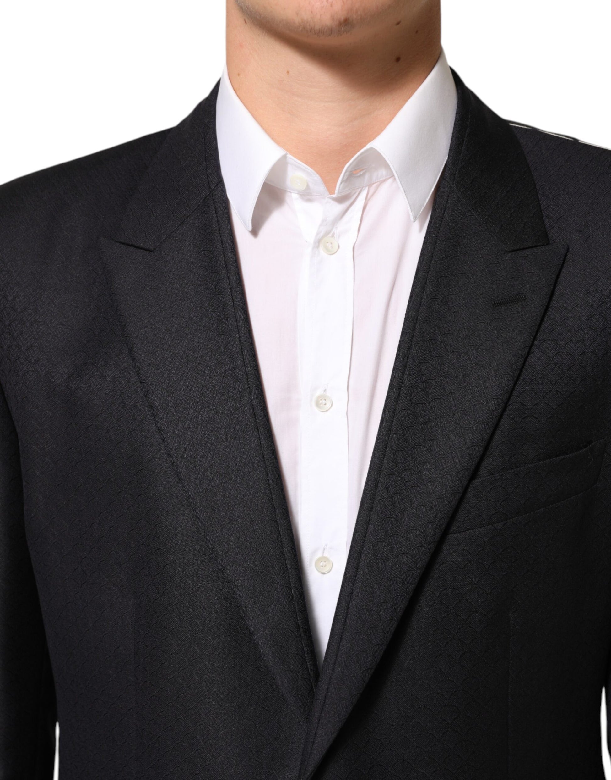 Dolce & Gabbana Black Wool 2 Buttons Suit Jacket Men Blazer