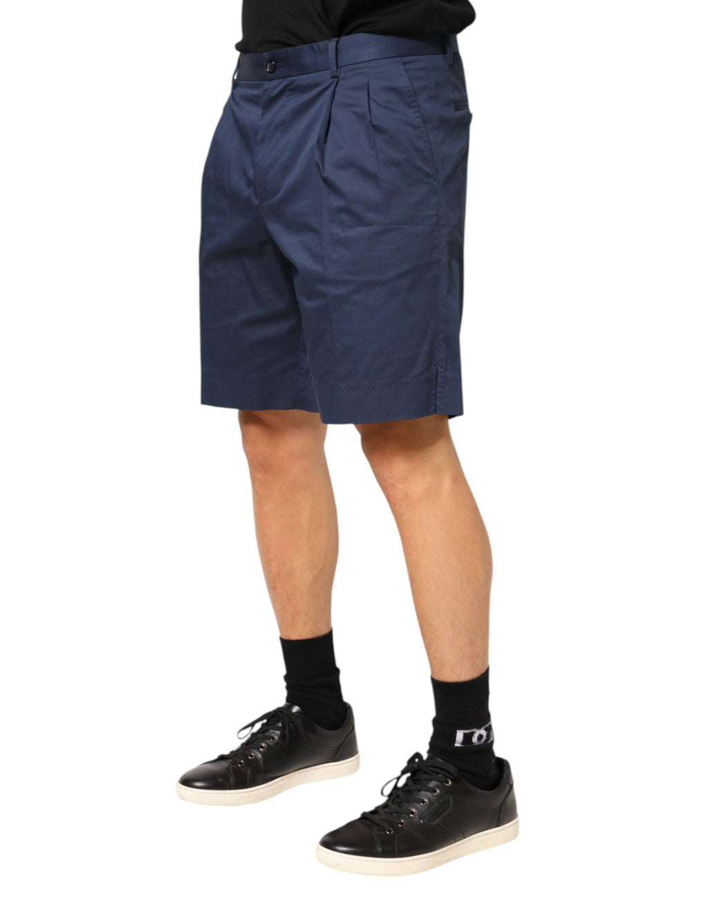 Short bermuda Dolce & Gabbana en coton mélangé stretch taille mi-haute, bleu