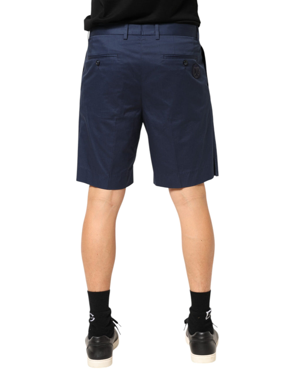 Short bermuda Dolce & Gabbana en coton mélangé stretch taille mi-haute, bleu