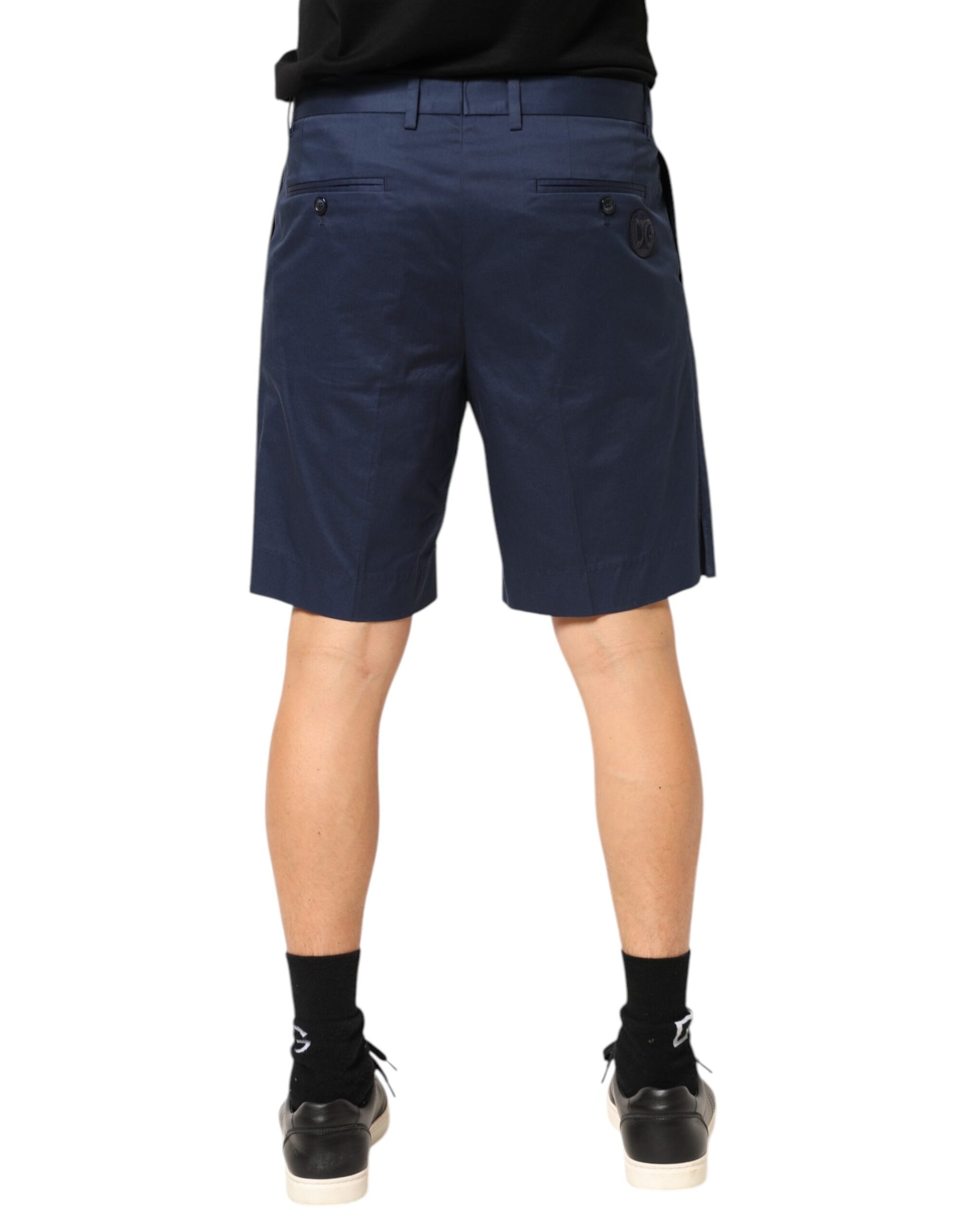 Short bermuda Dolce & Gabbana en coton mélangé stretch taille mi-haute, bleu