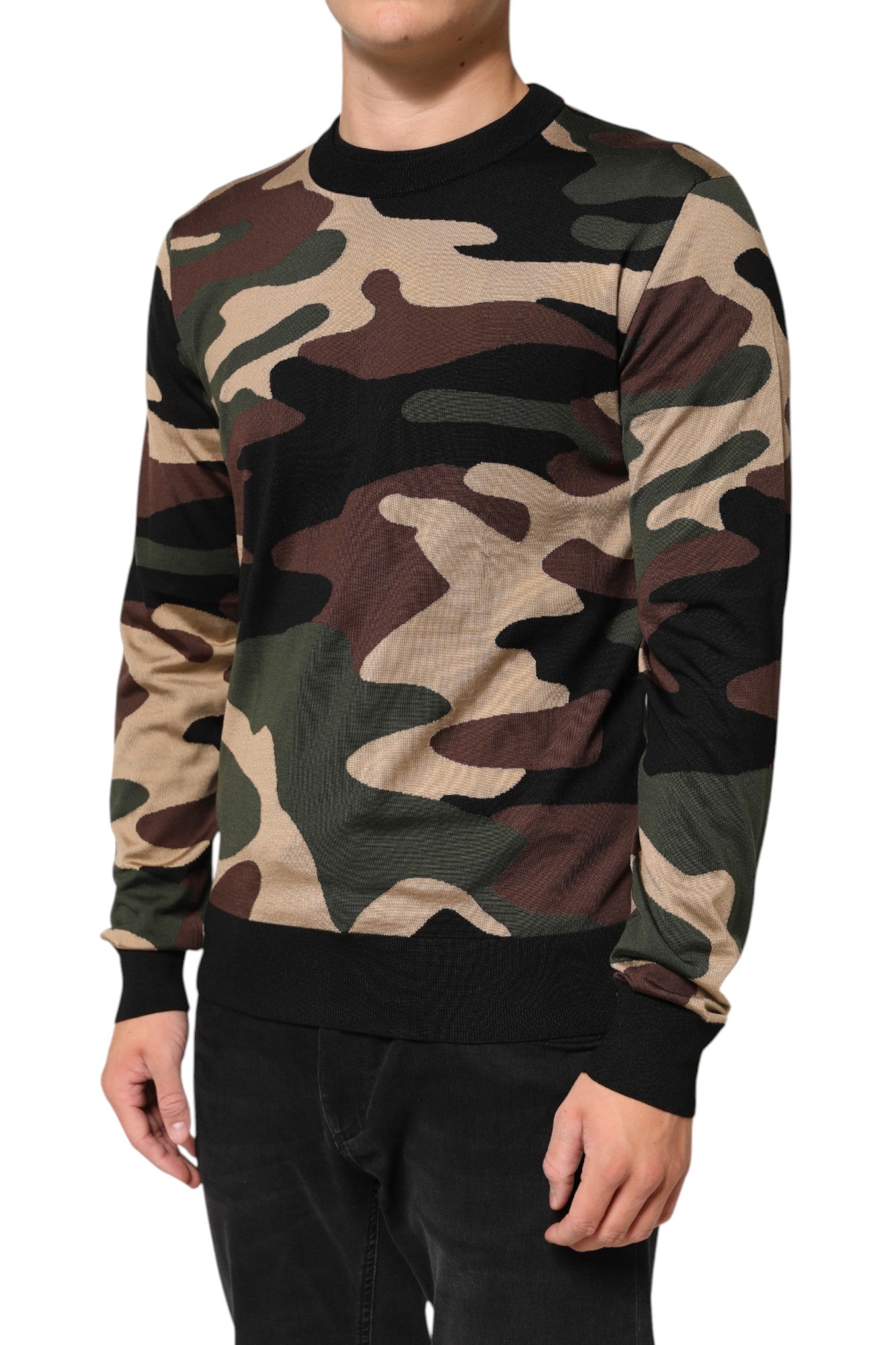 Pull ras du cou Dolce & Gabbana multicolore camouflage pour homme