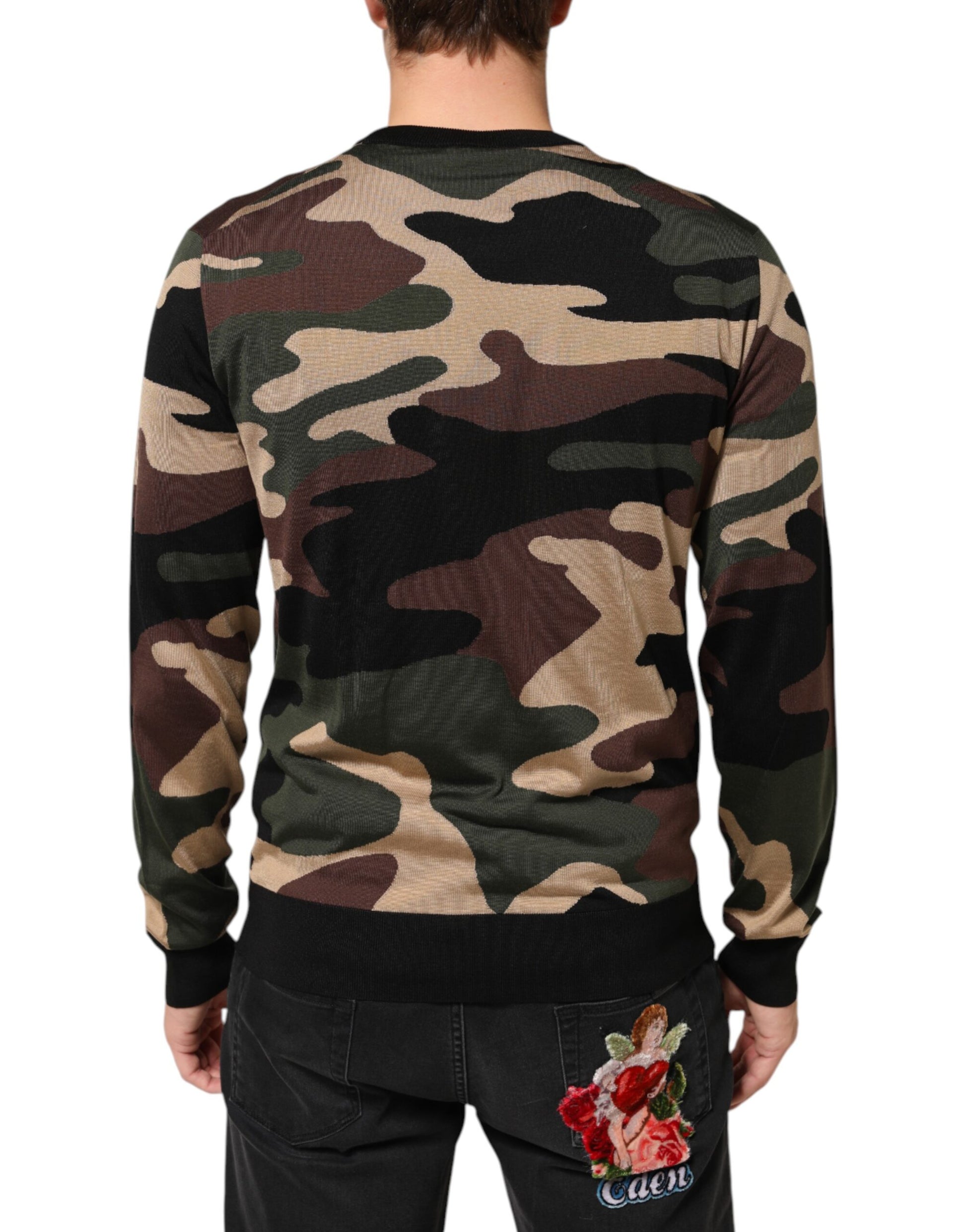 Pull ras du cou Dolce & Gabbana multicolore camouflage pour homme