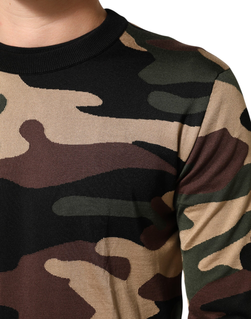 Pull ras du cou Dolce & Gabbana multicolore camouflage pour homme