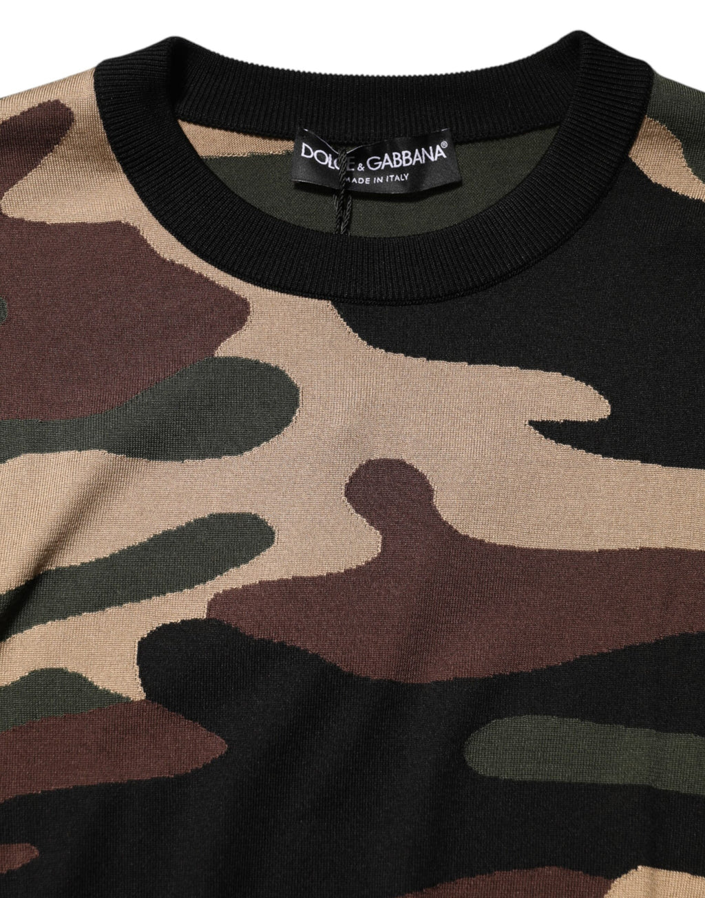 Pull ras du cou Dolce & Gabbana multicolore camouflage pour homme