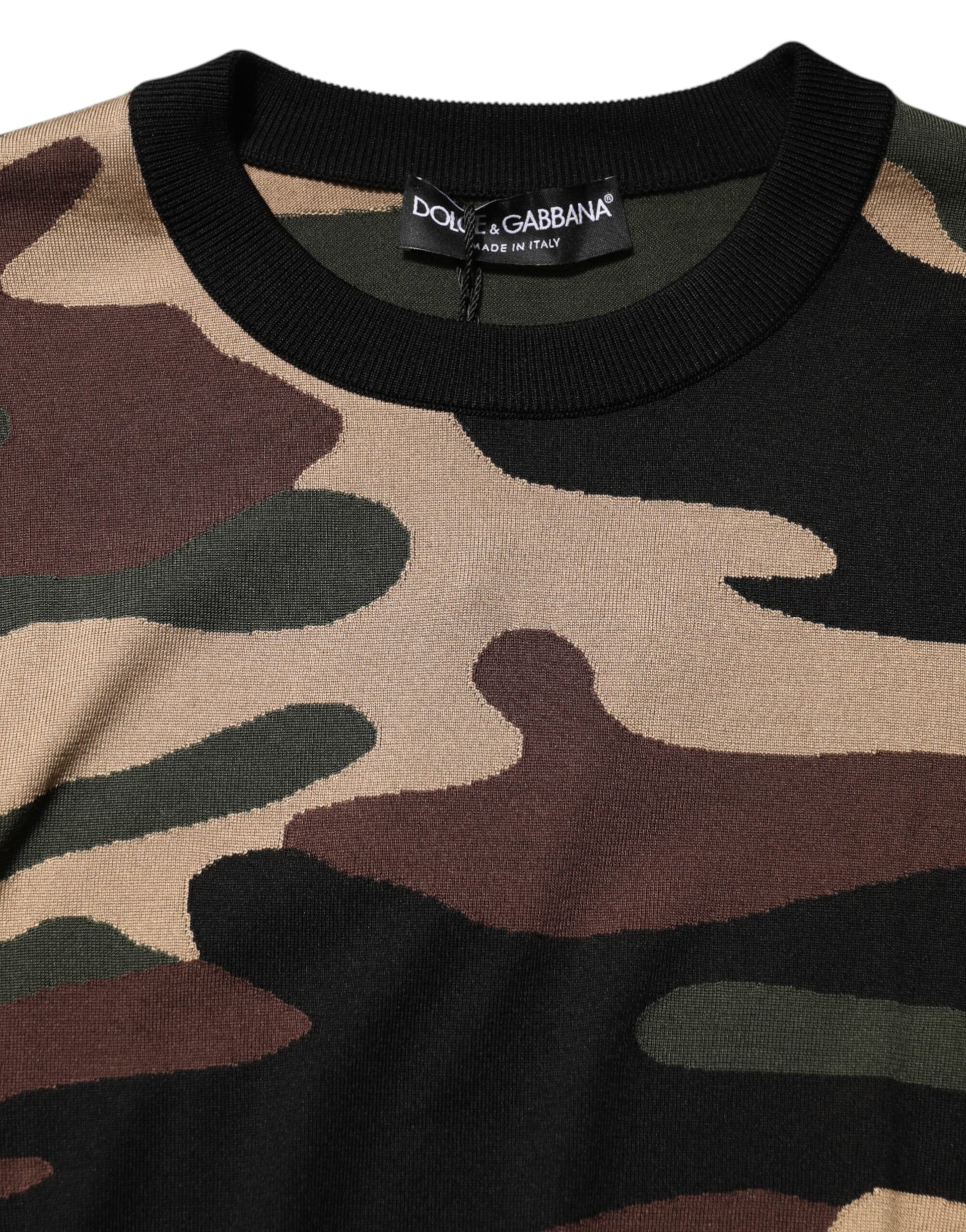Pull ras du cou Dolce & Gabbana multicolore camouflage pour homme