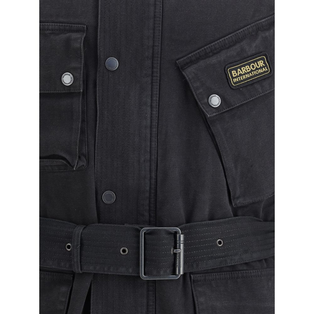 Barbour International Black Cotton Coat