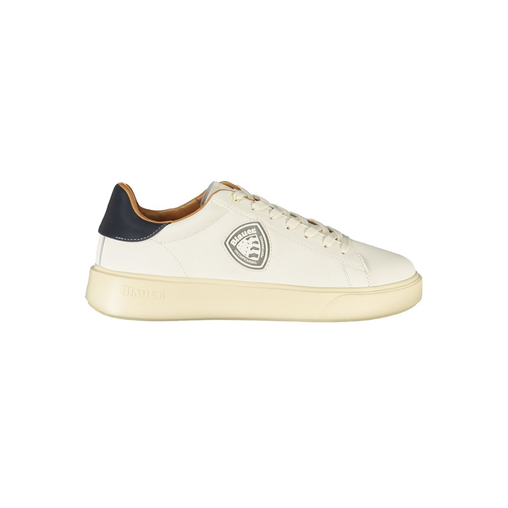Baskets Blauer blanches en polyester pour homme