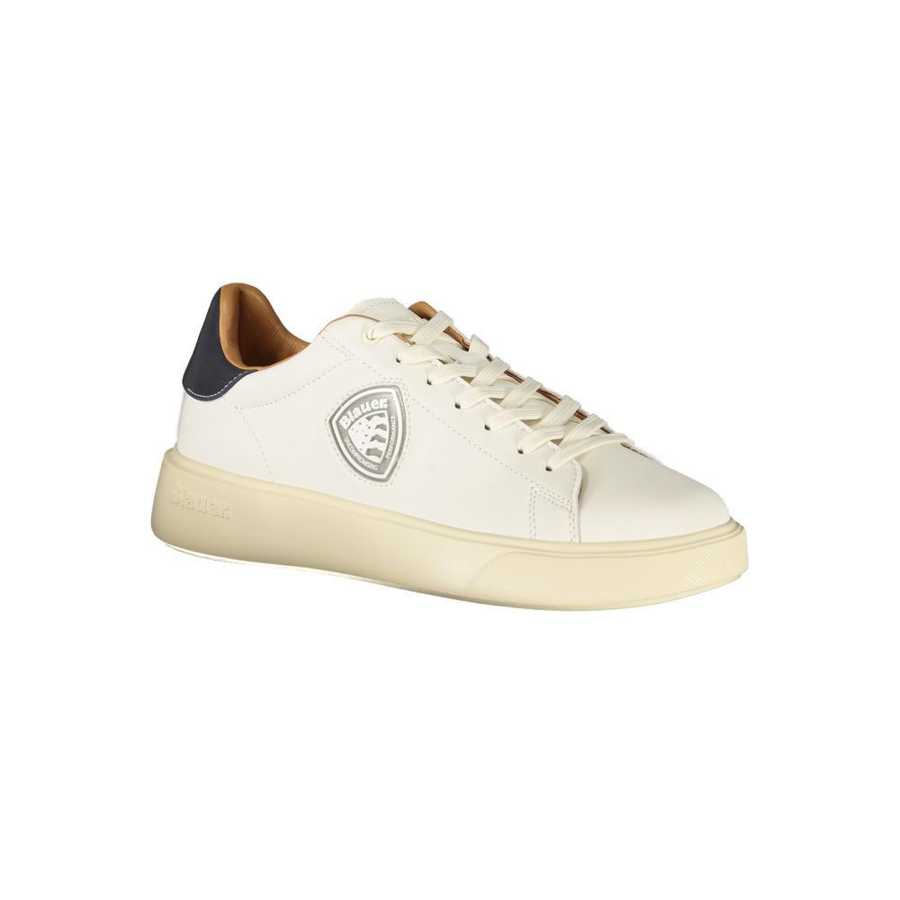 Baskets Blauer blanches en polyester pour homme
