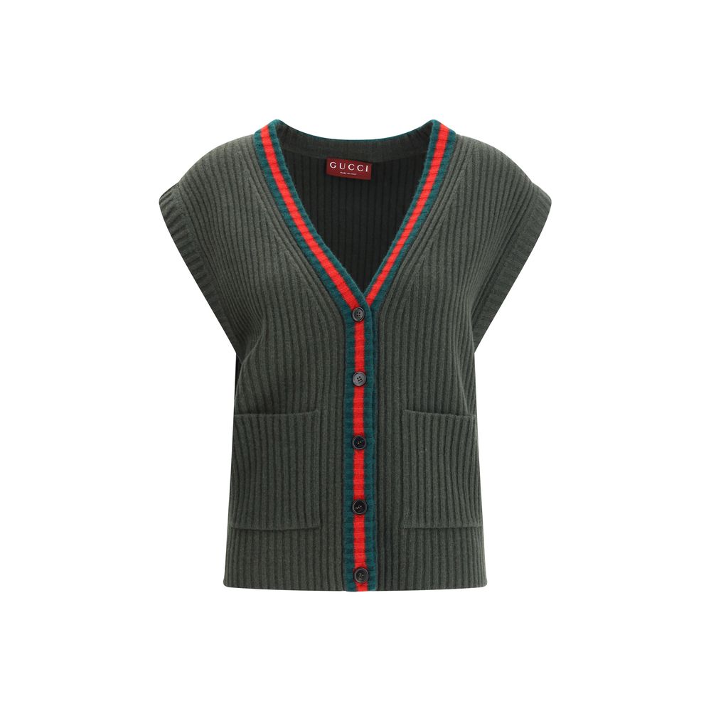 Gucci Bicolor Wool Sleeveles Sweater