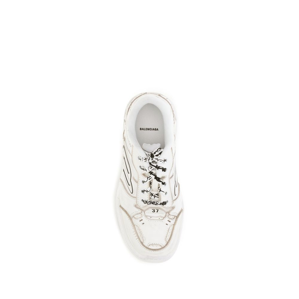 Balenciaga White Athletic Sneakers for Women side view