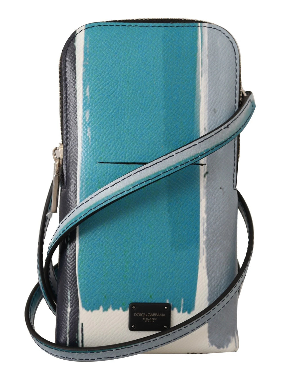 Dolce & Gabbana Bandoulière en Cuir Bleu avec Fente pour Cartes et Poche Téléphone