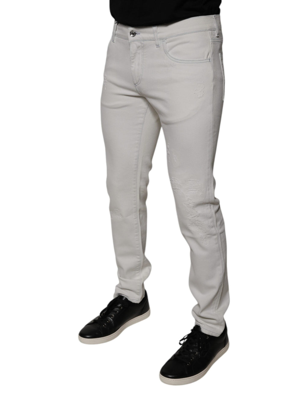 Dolce & Gabbana White Skinny Jeans for Men detail view