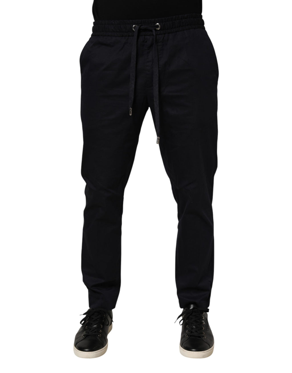 Pantalon de jogging Dolce & Gabbana noir taille mi-haute à cordon de serrage pour homme