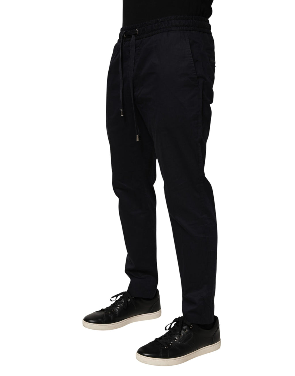 Pantalon de jogging Dolce & Gabbana noir taille mi-haute à cordon de serrage pour homme