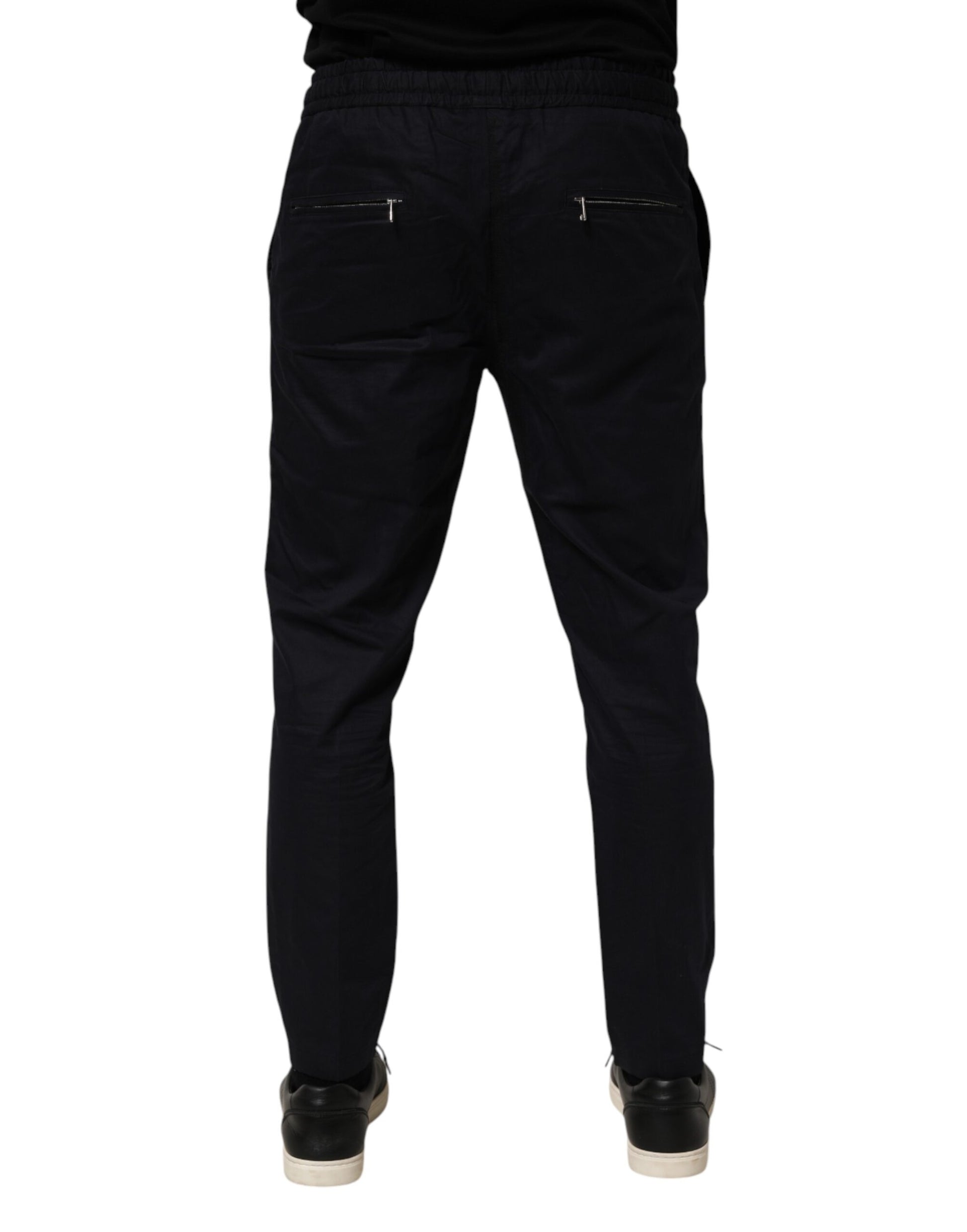 Pantalon de jogging Dolce & Gabbana noir taille mi-haute à cordon de serrage pour homme