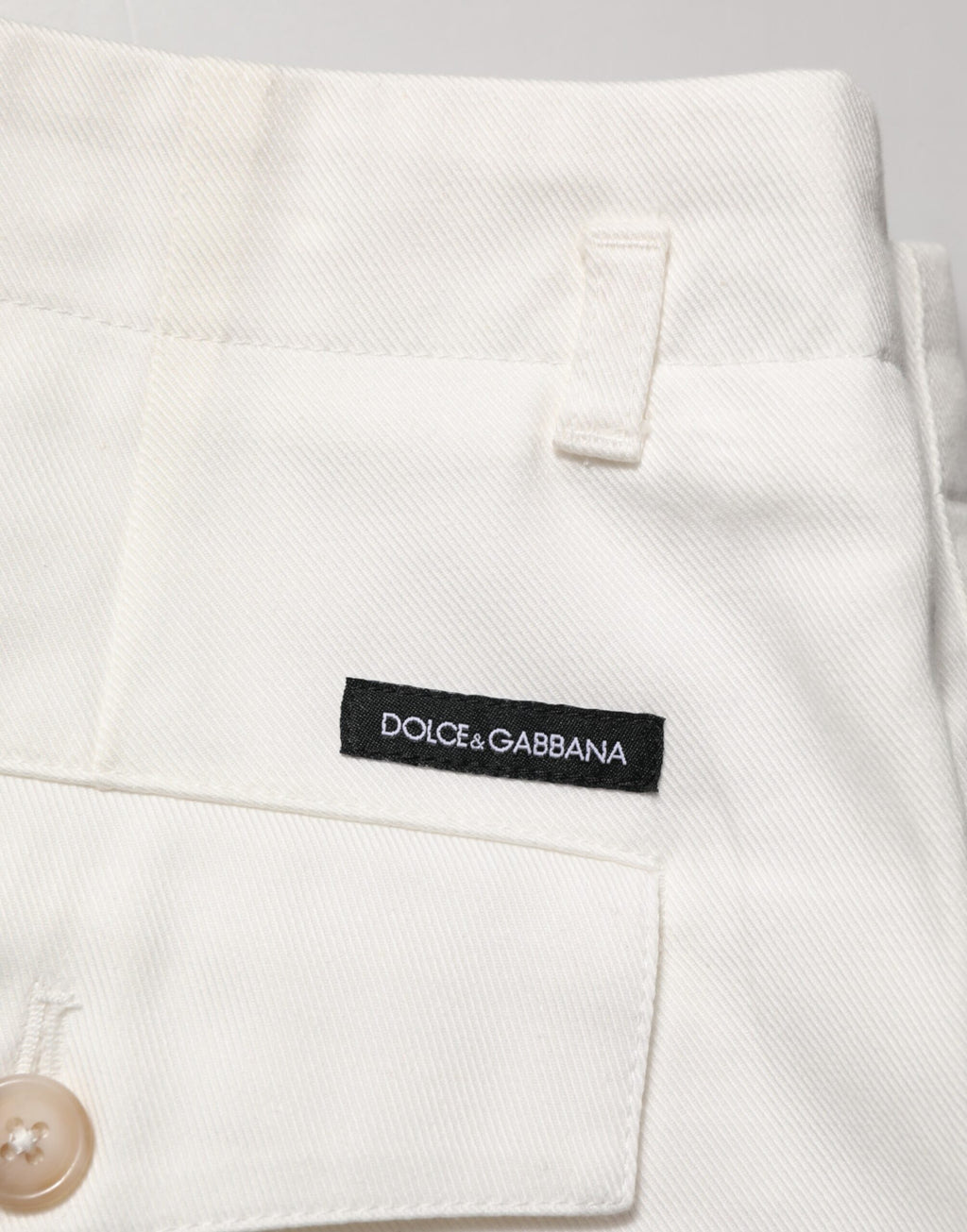 Dolce & Gabbana White Cotton Mid Waist Men Bermuda Shorts