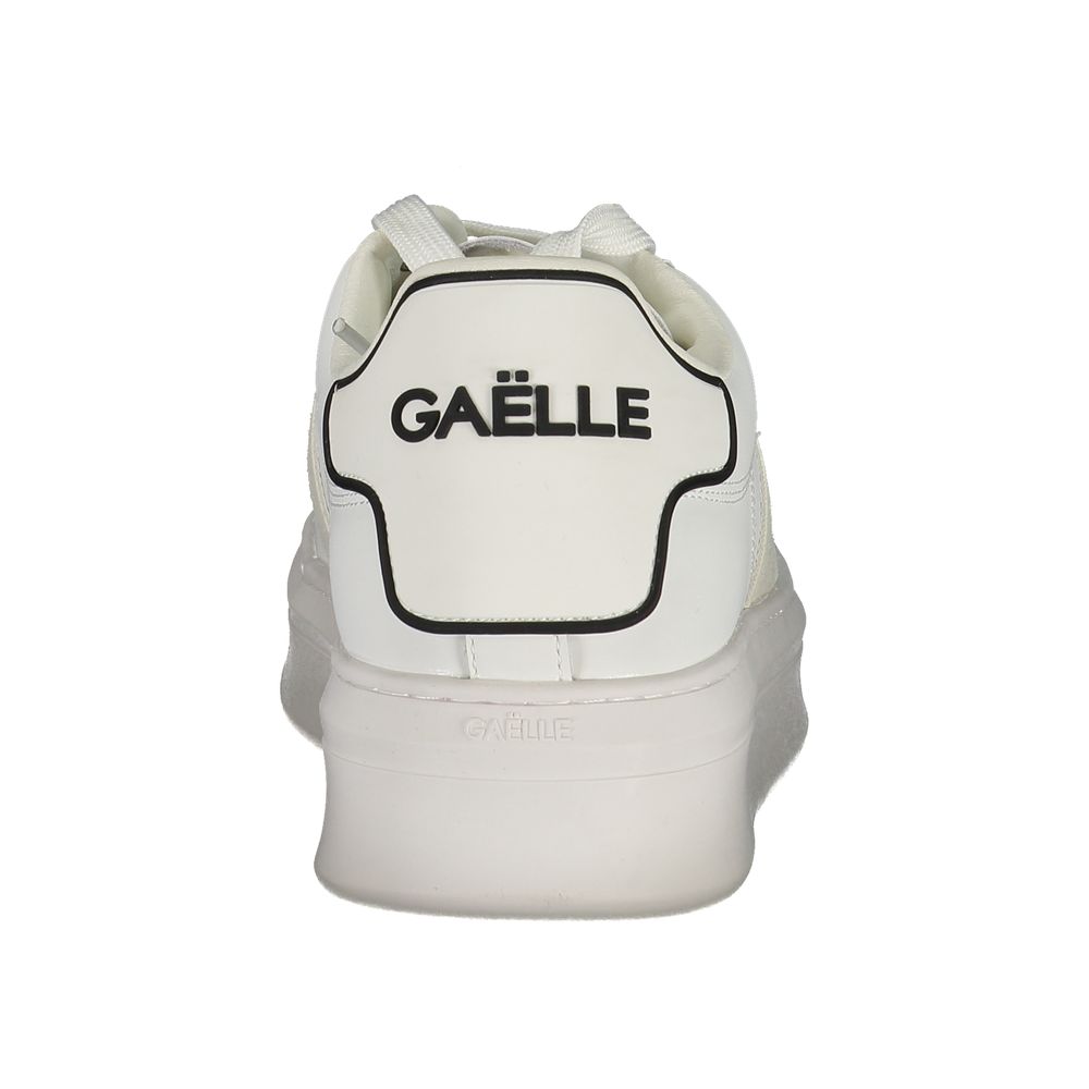 Gaelle Paris White Polyurethane Men Sneaker