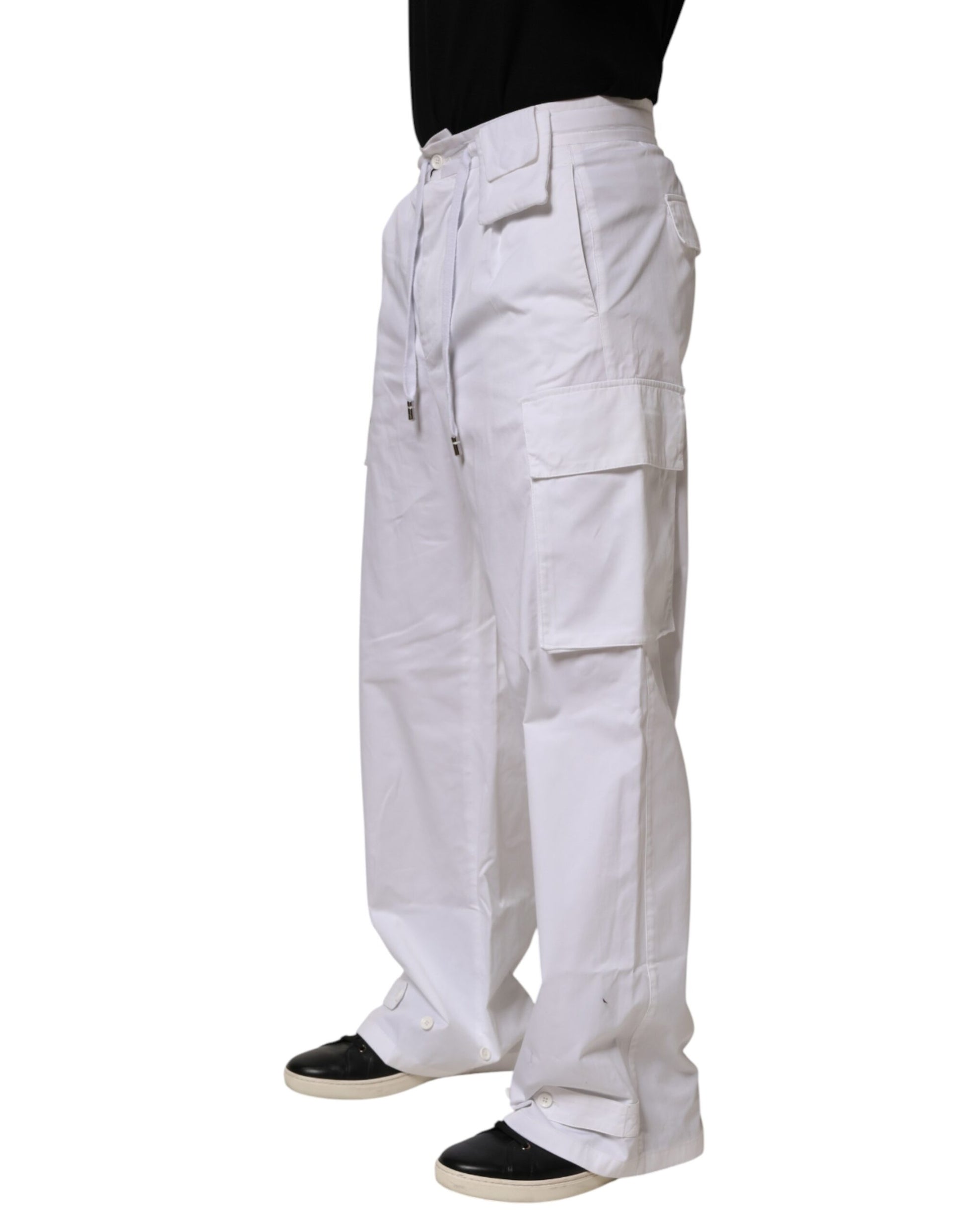 Dolce & Gabbana White Cargo Pants for Men detail view