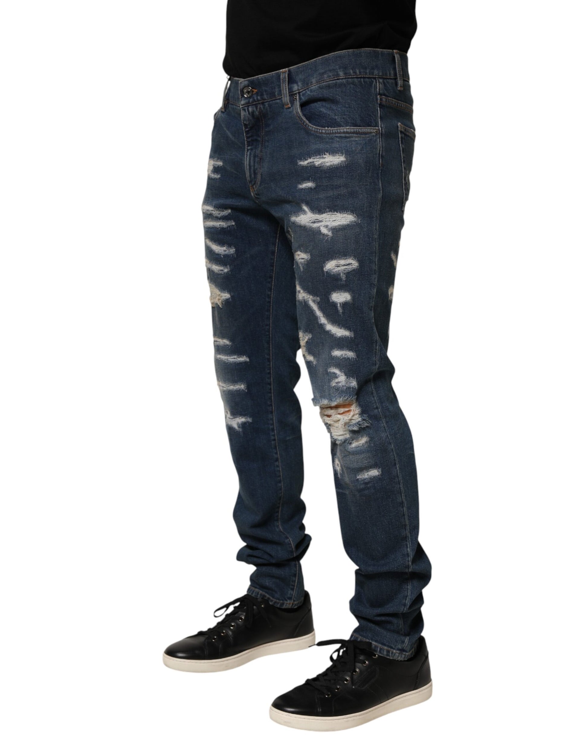 Dolce & Gabbana Blue Skinny Jeans for Men detail view