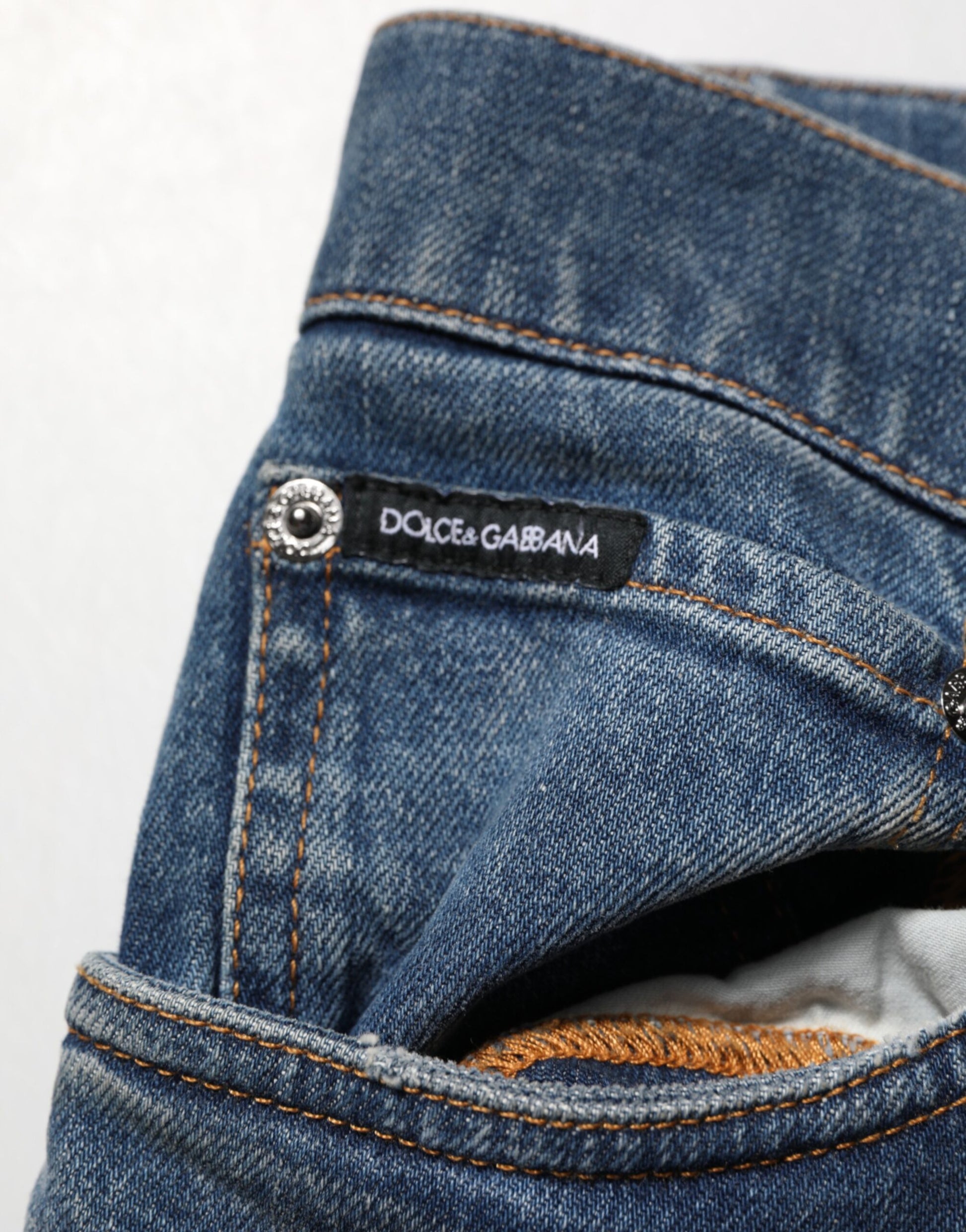 Dolce & Gabbana Blue Skinny Jeans for Men additional view