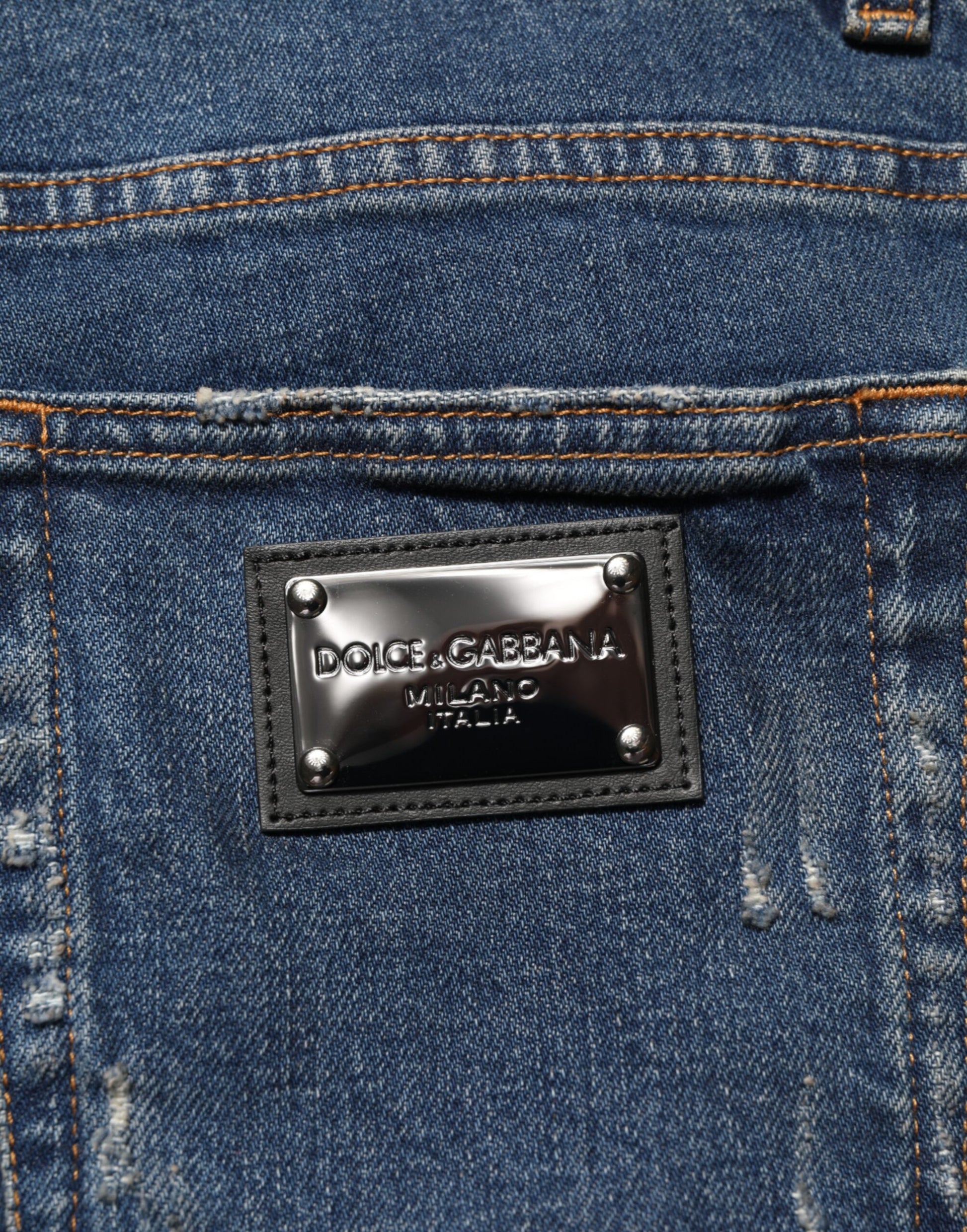 Dolce & Gabbana Blue Skinny Jeans for Men additional view