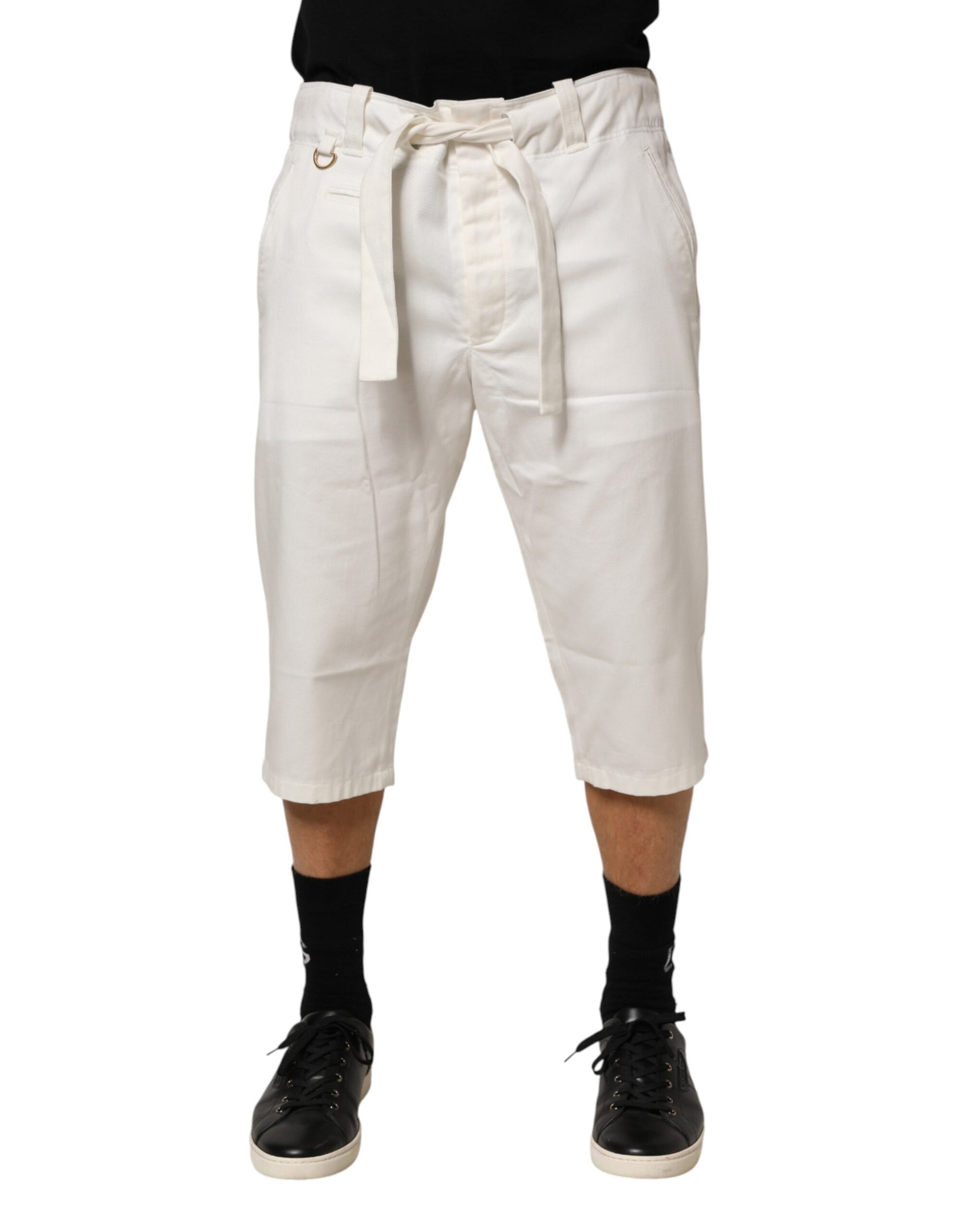 Pantalon court Dolce & Gabbana en coton stretch blanc