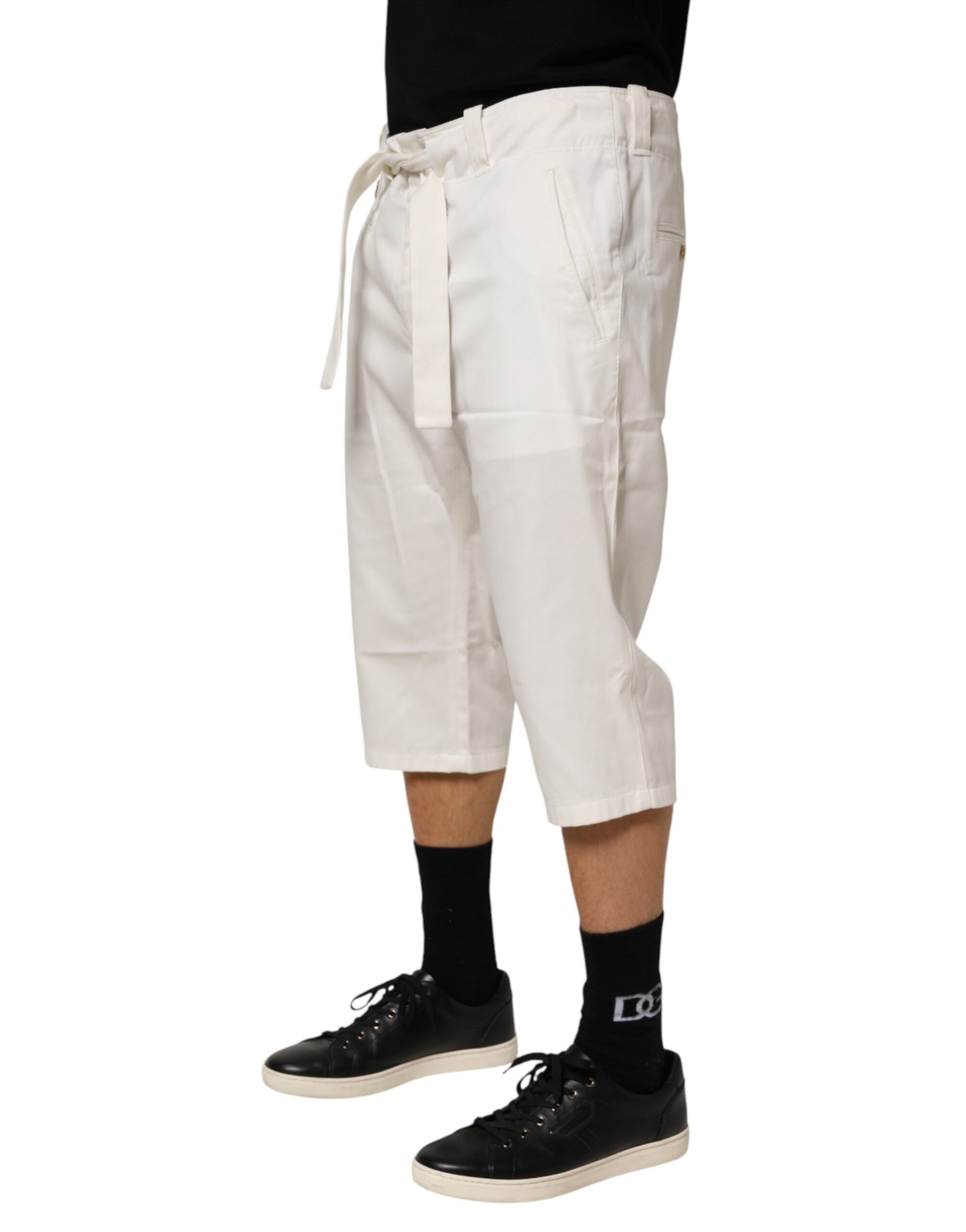 Pantalon court Dolce & Gabbana en coton stretch blanc