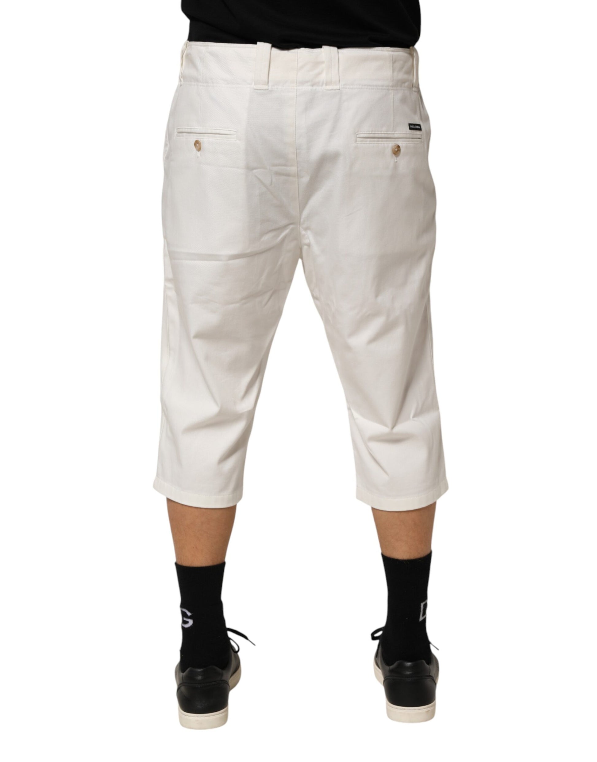 Pantalon court Dolce & Gabbana en coton stretch blanc