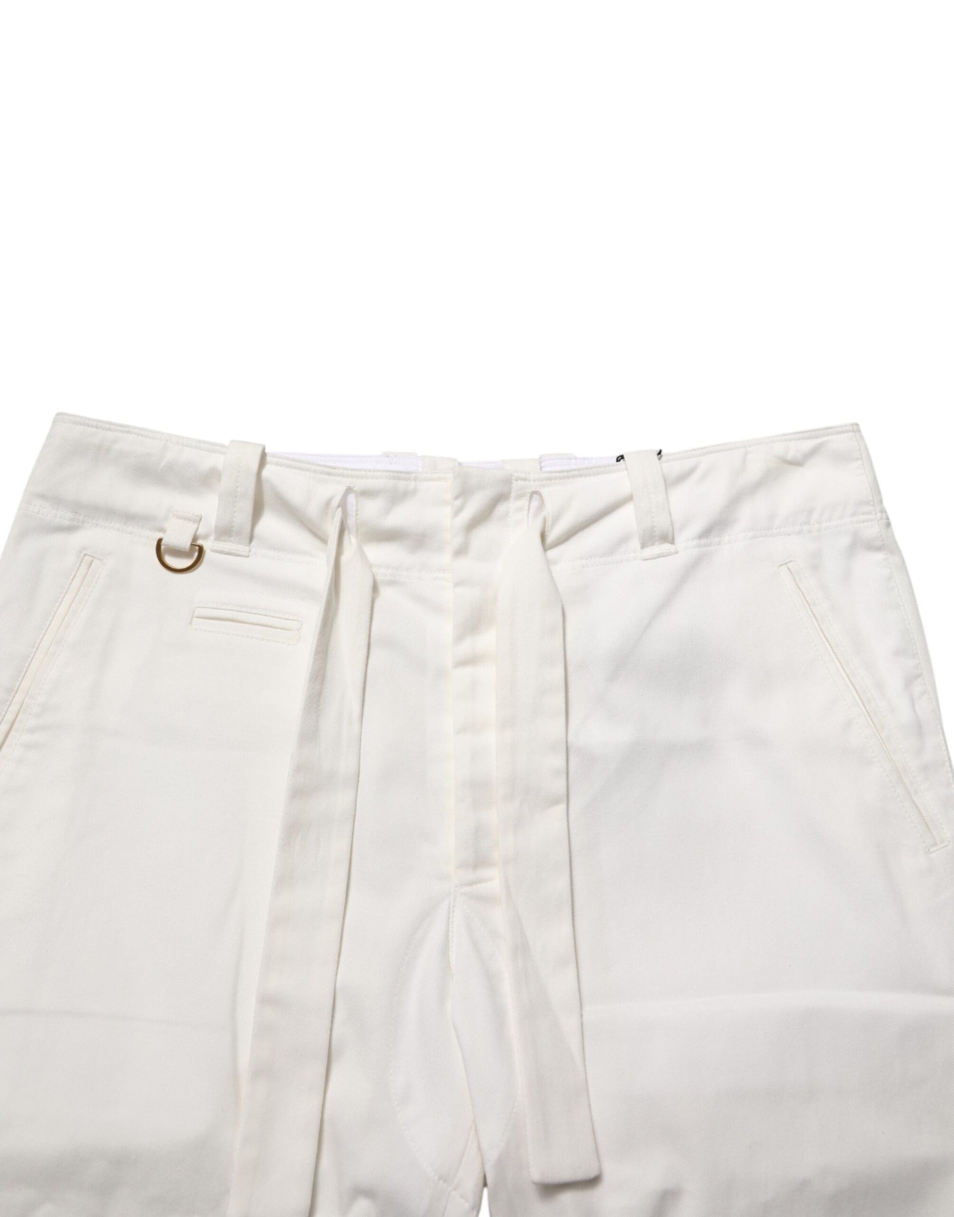Pantalon court Dolce & Gabbana en coton stretch blanc
