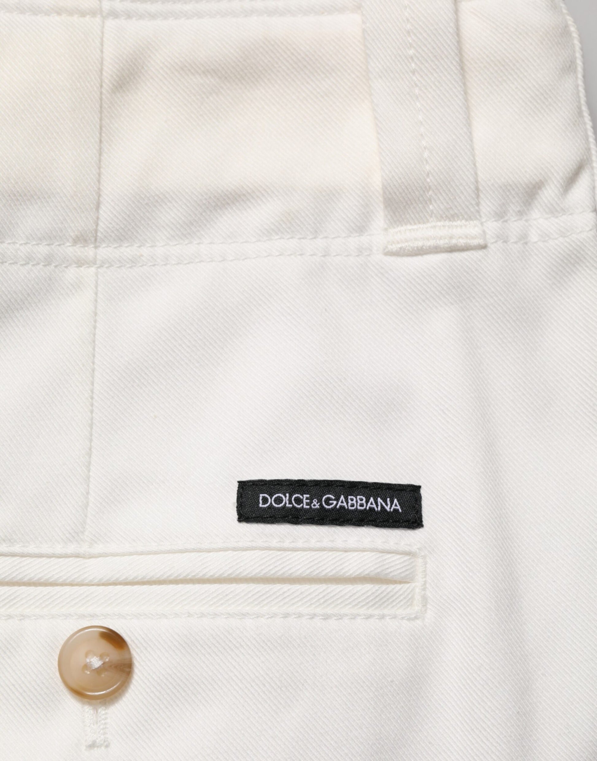 Pantalon court Dolce & Gabbana en coton stretch blanc