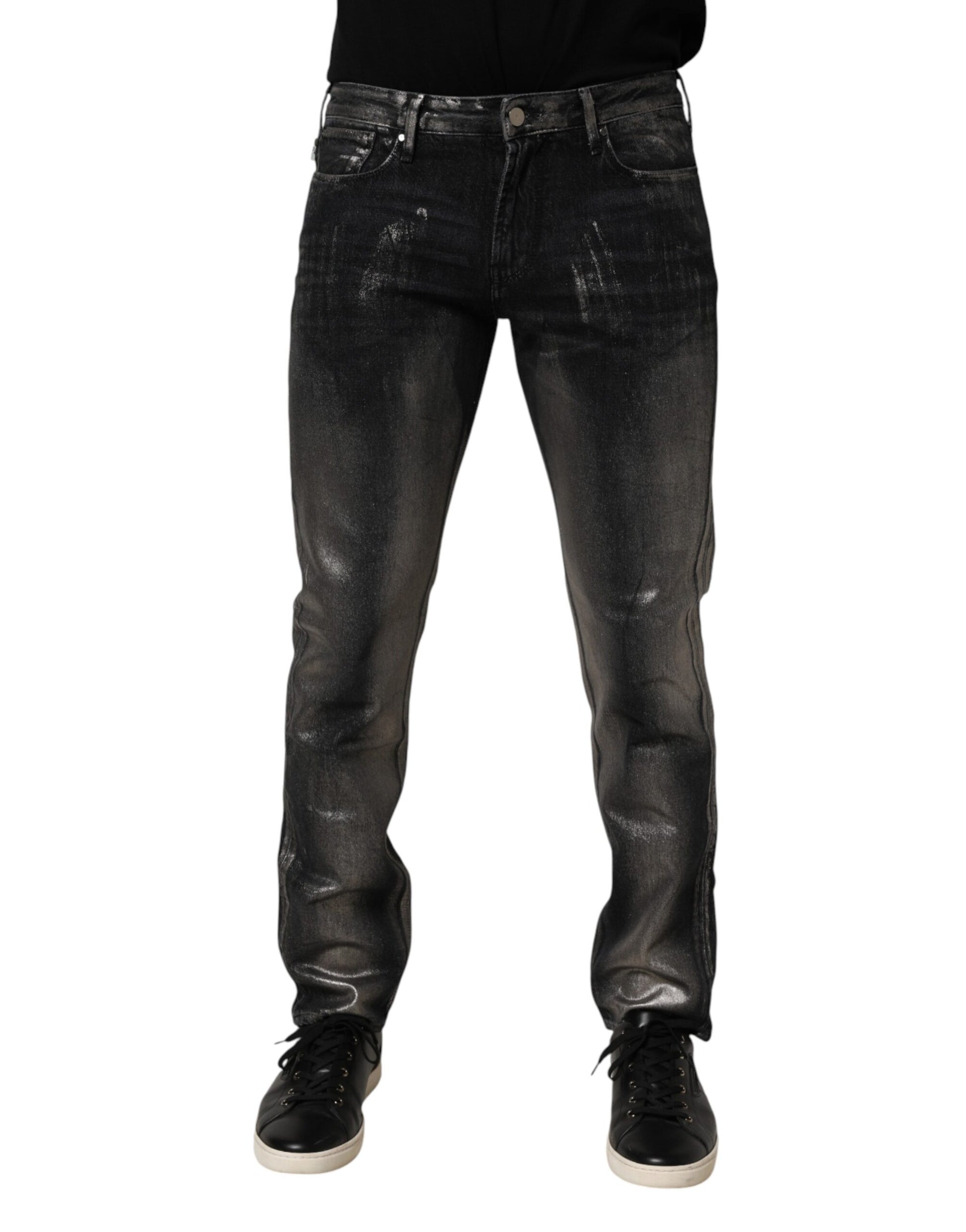 Jean slim délavé noir pour homme Emporio Armani
