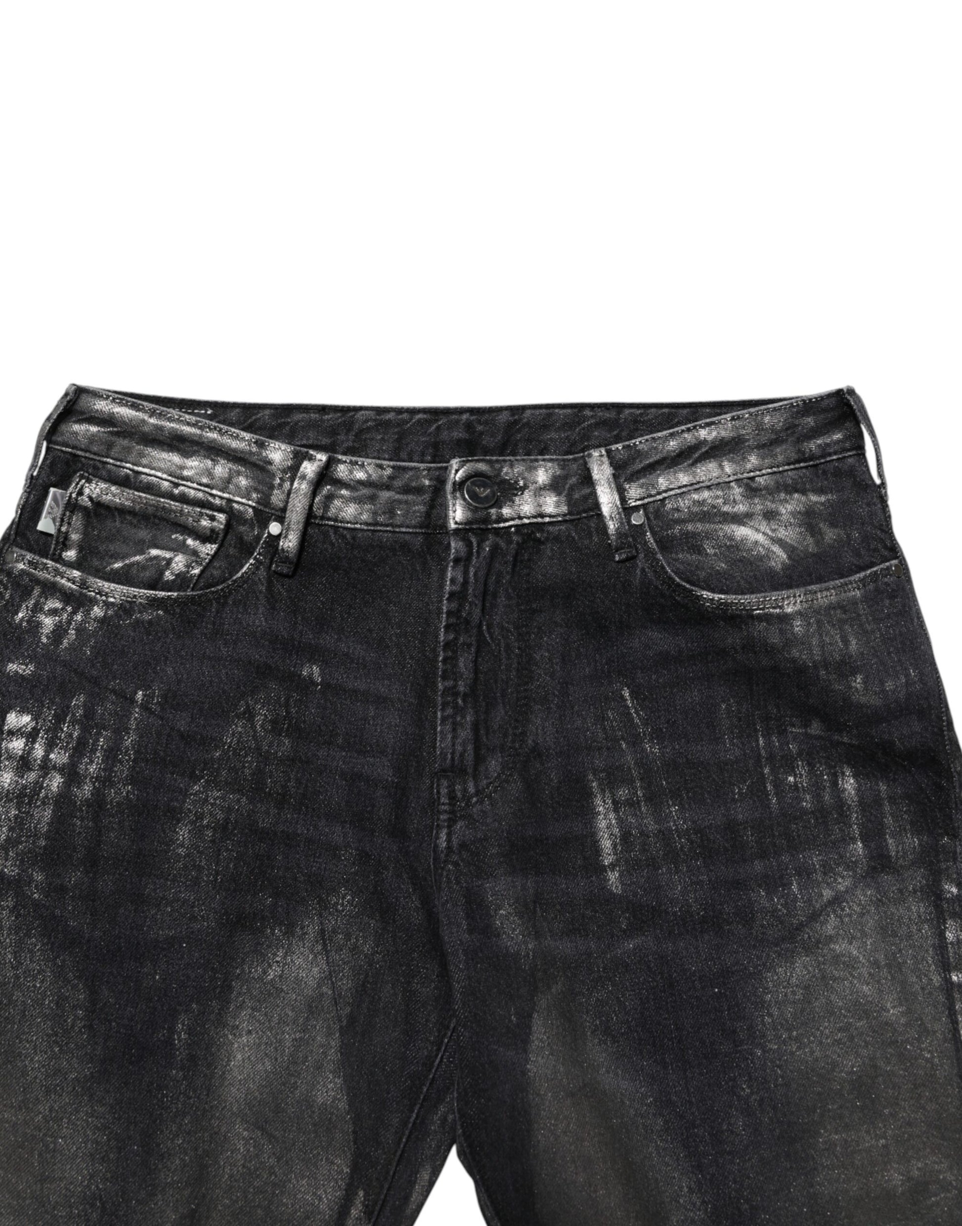 Jean slim délavé noir pour homme Emporio Armani