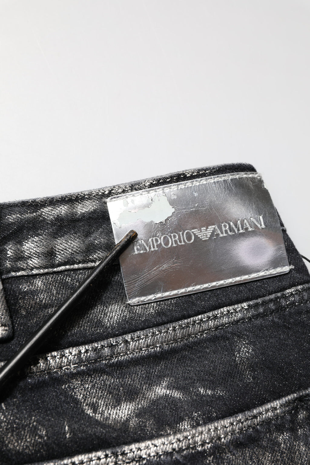 Jean slim délavé noir pour homme Emporio Armani