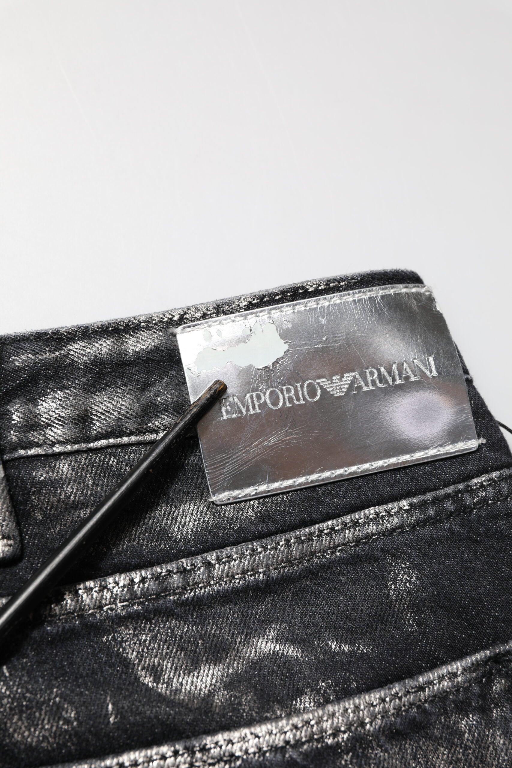 Jean slim délavé noir pour homme Emporio Armani