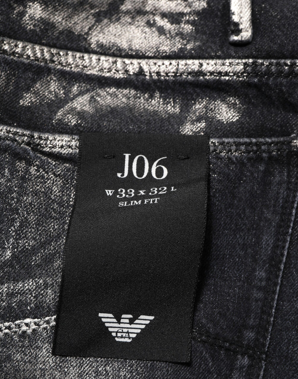 Jean slim délavé noir pour homme Emporio Armani
