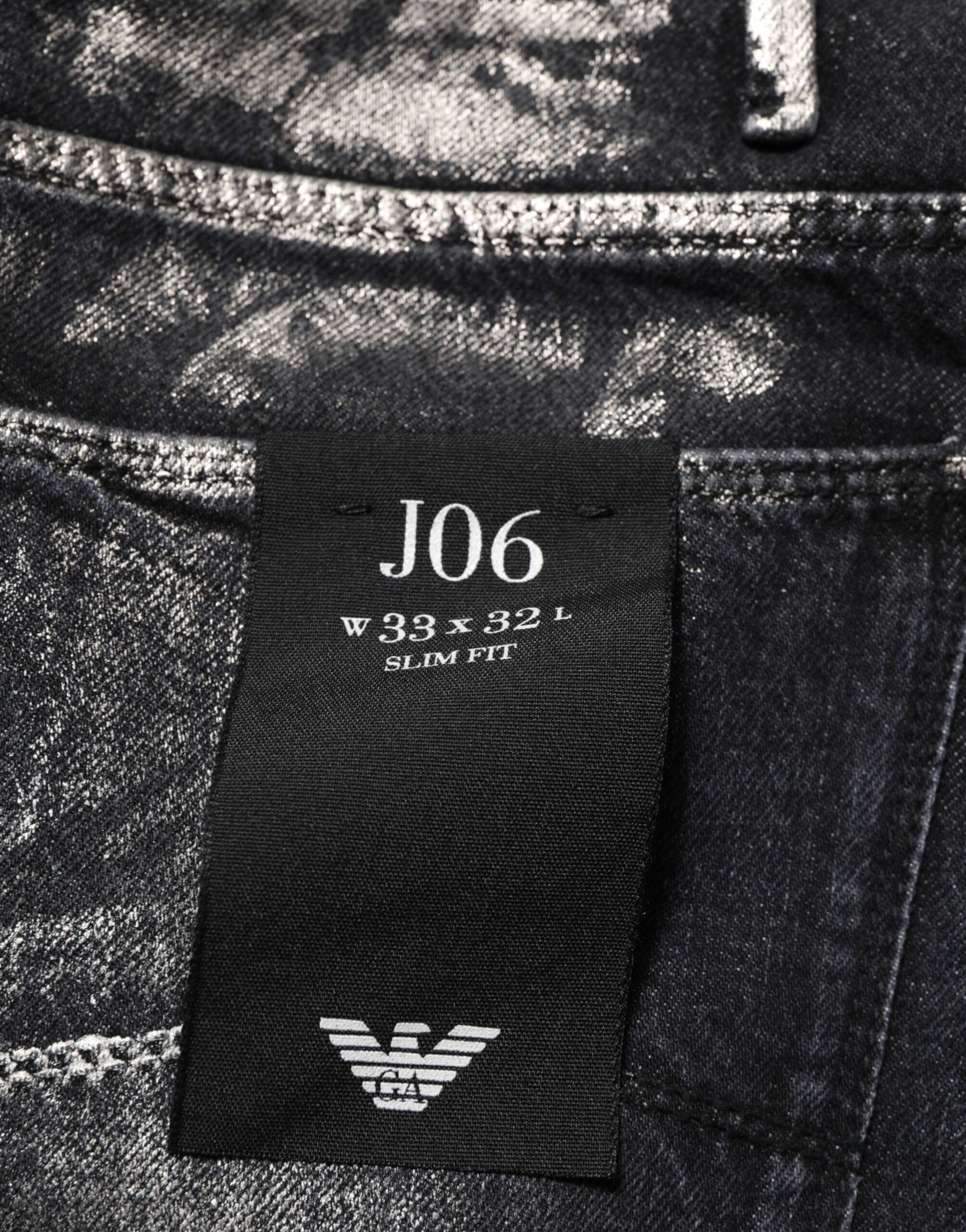 Jean slim délavé noir pour homme Emporio Armani