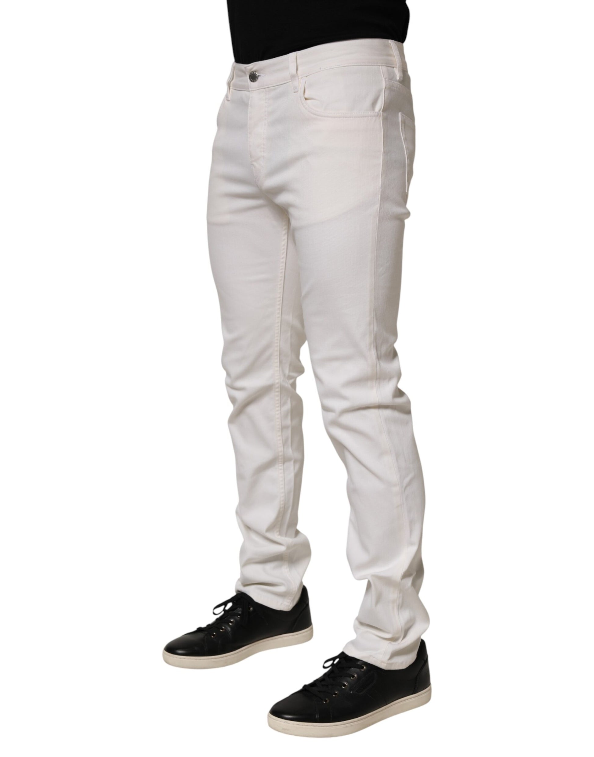 Prada White Skinny Jeans for Men detail view