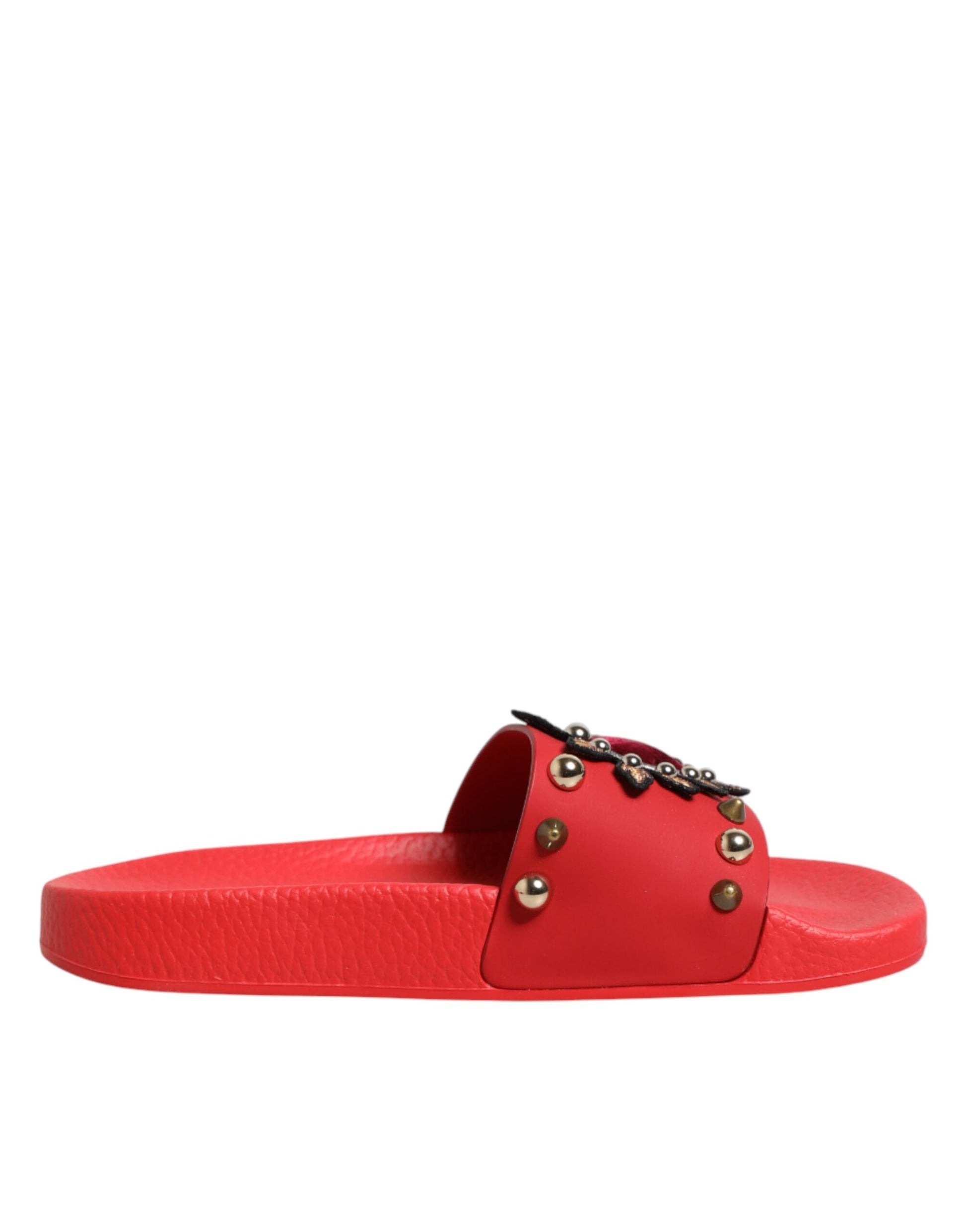 Mules Dolce & Gabbana rouges à clous Sacré-Cœur Chaussures de plage