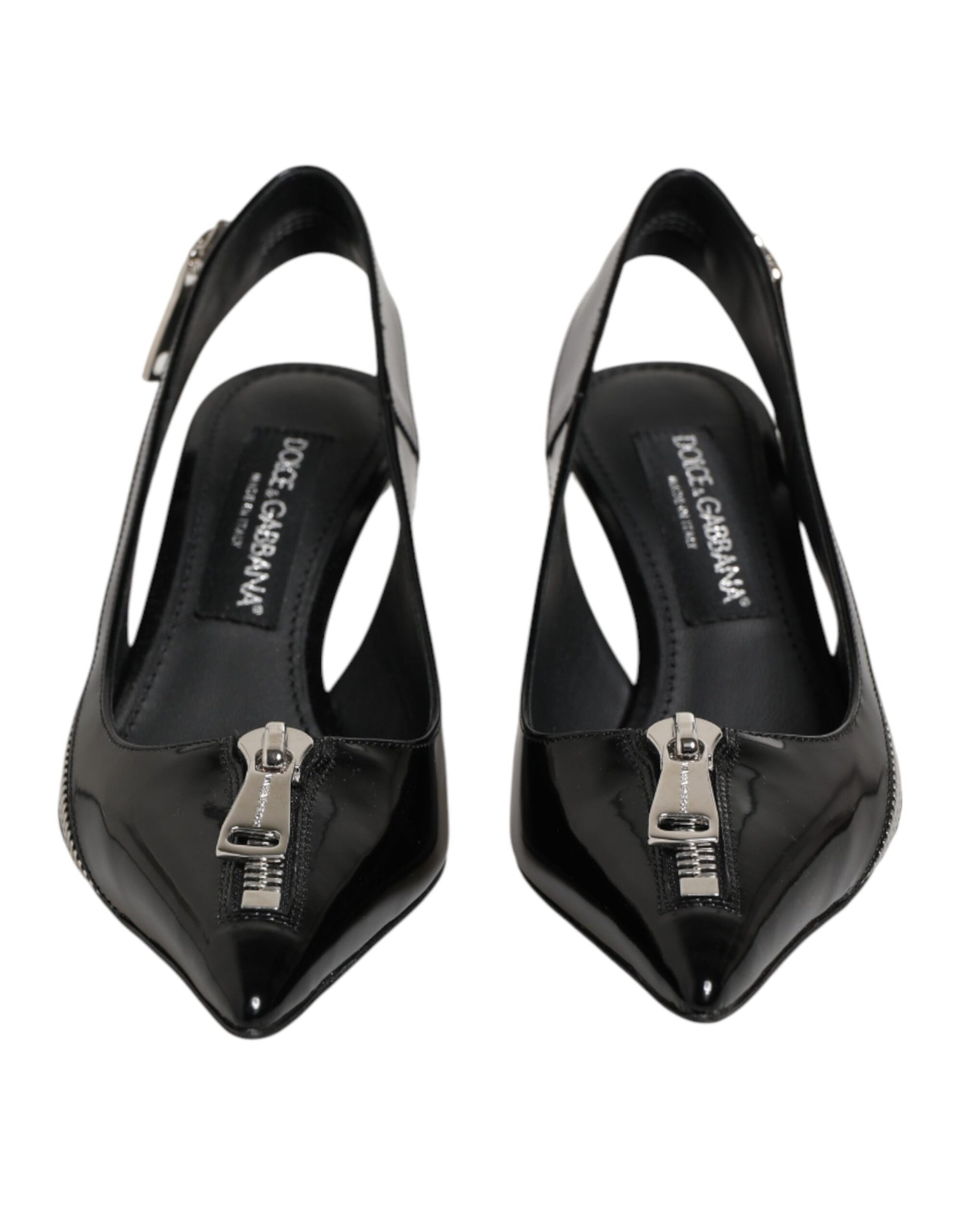 Chaussures à talons escarpins Dolce & Gabbana en cuir noir à fermeture éclair